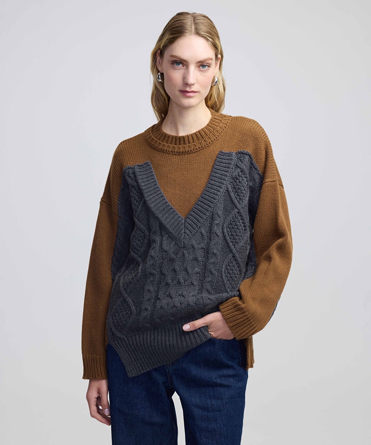 Colorblock oversize kazak -1