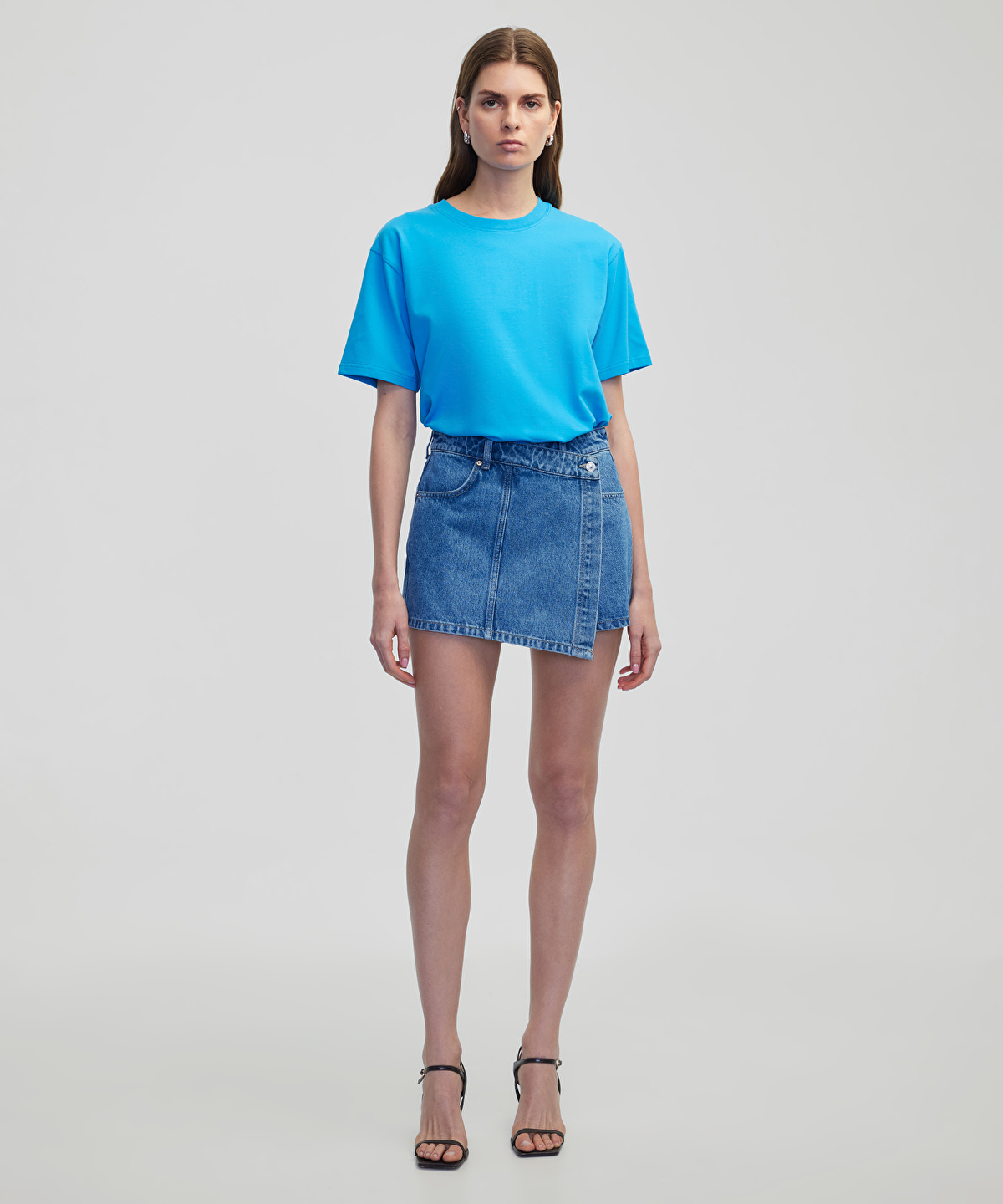 Cepli anvelop denim şort etek -1