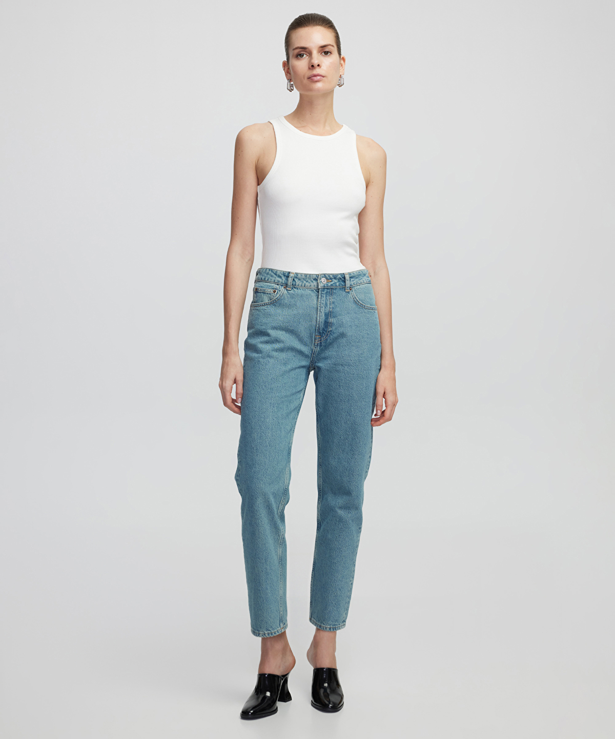 Slim straight fit jean pantolon -1