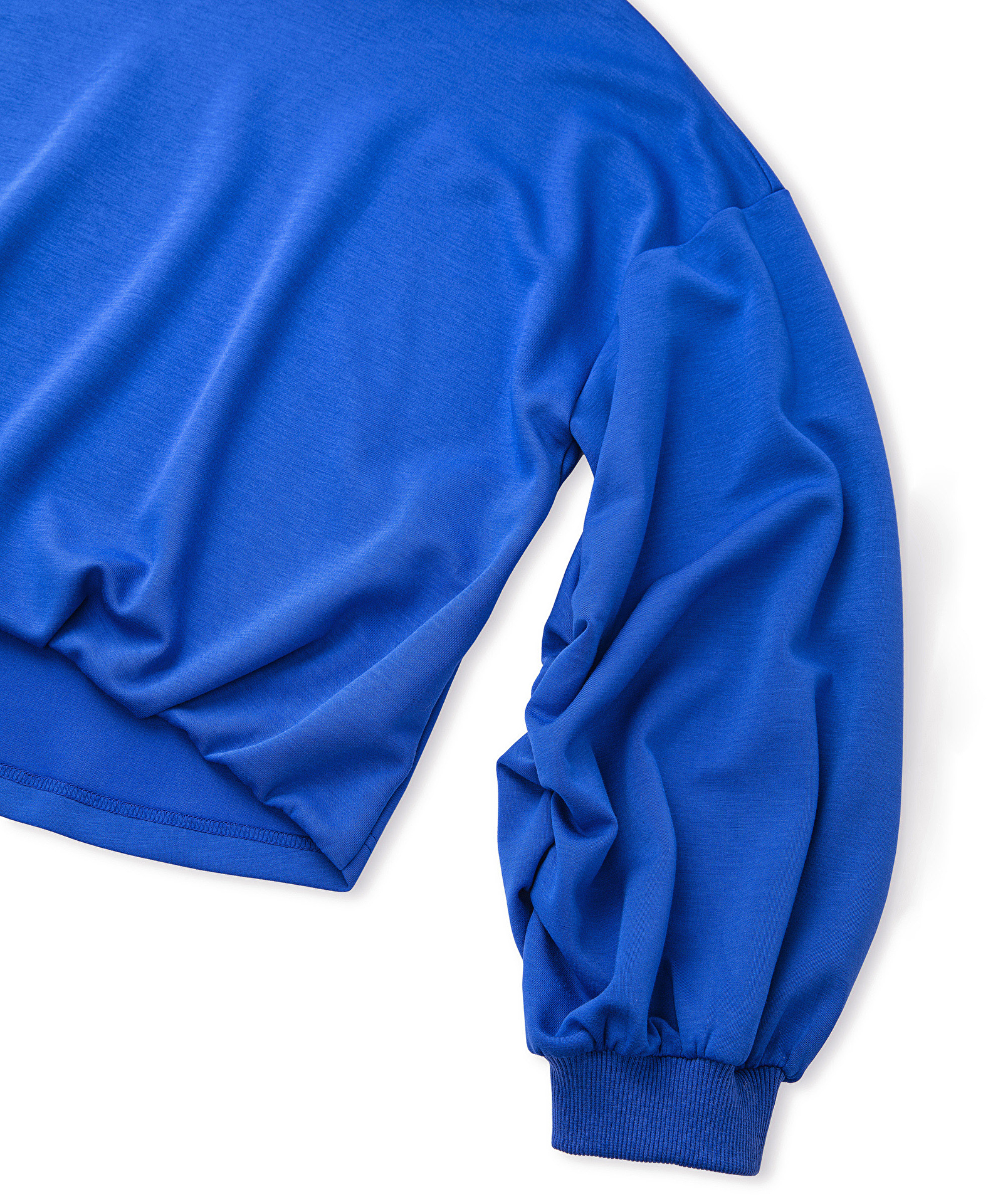 Mavi Drapeli balon kol sweatshirt IW6240091045089 | İpekyol