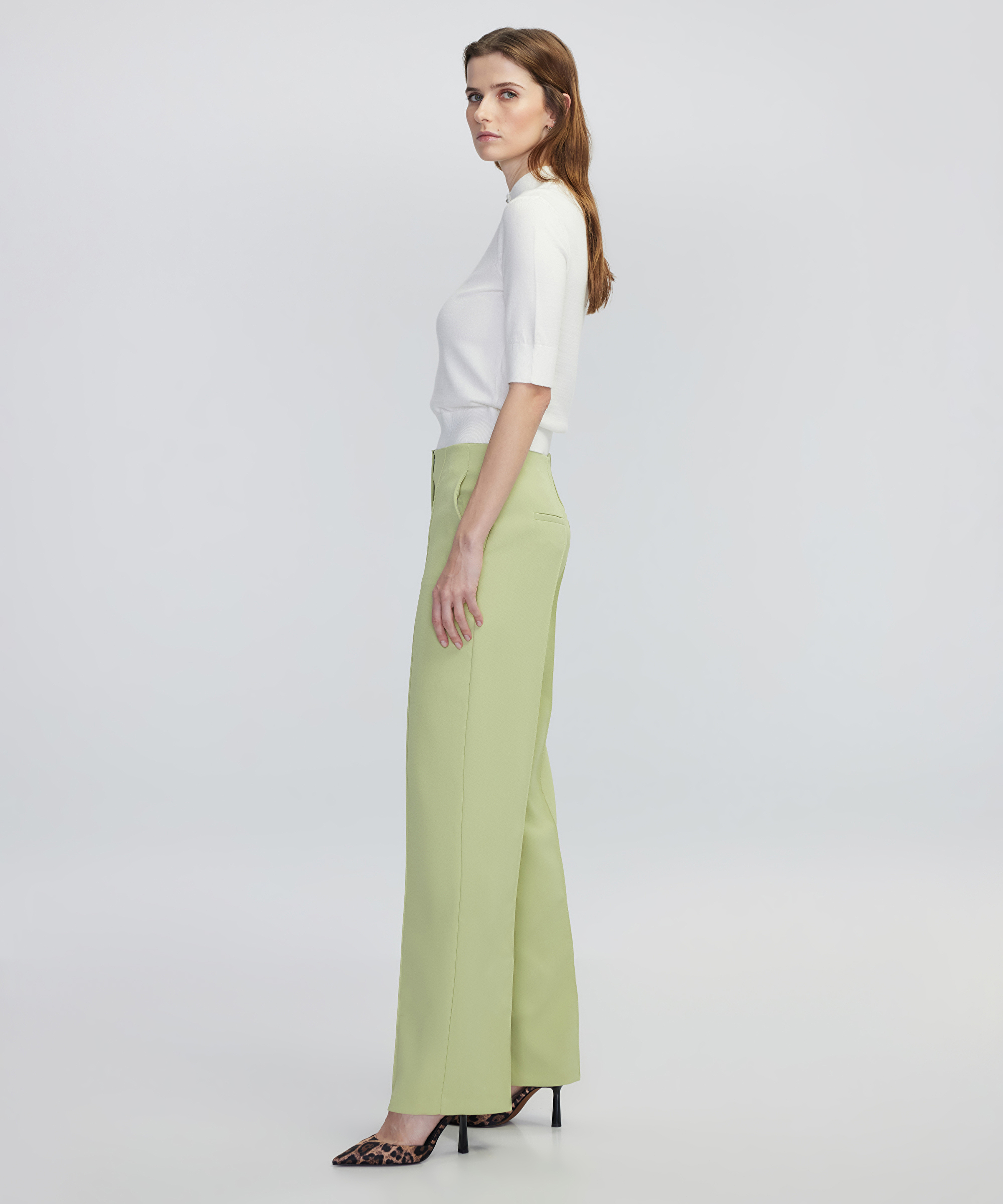 Nervür dikişli wide leg fit pantolon_1