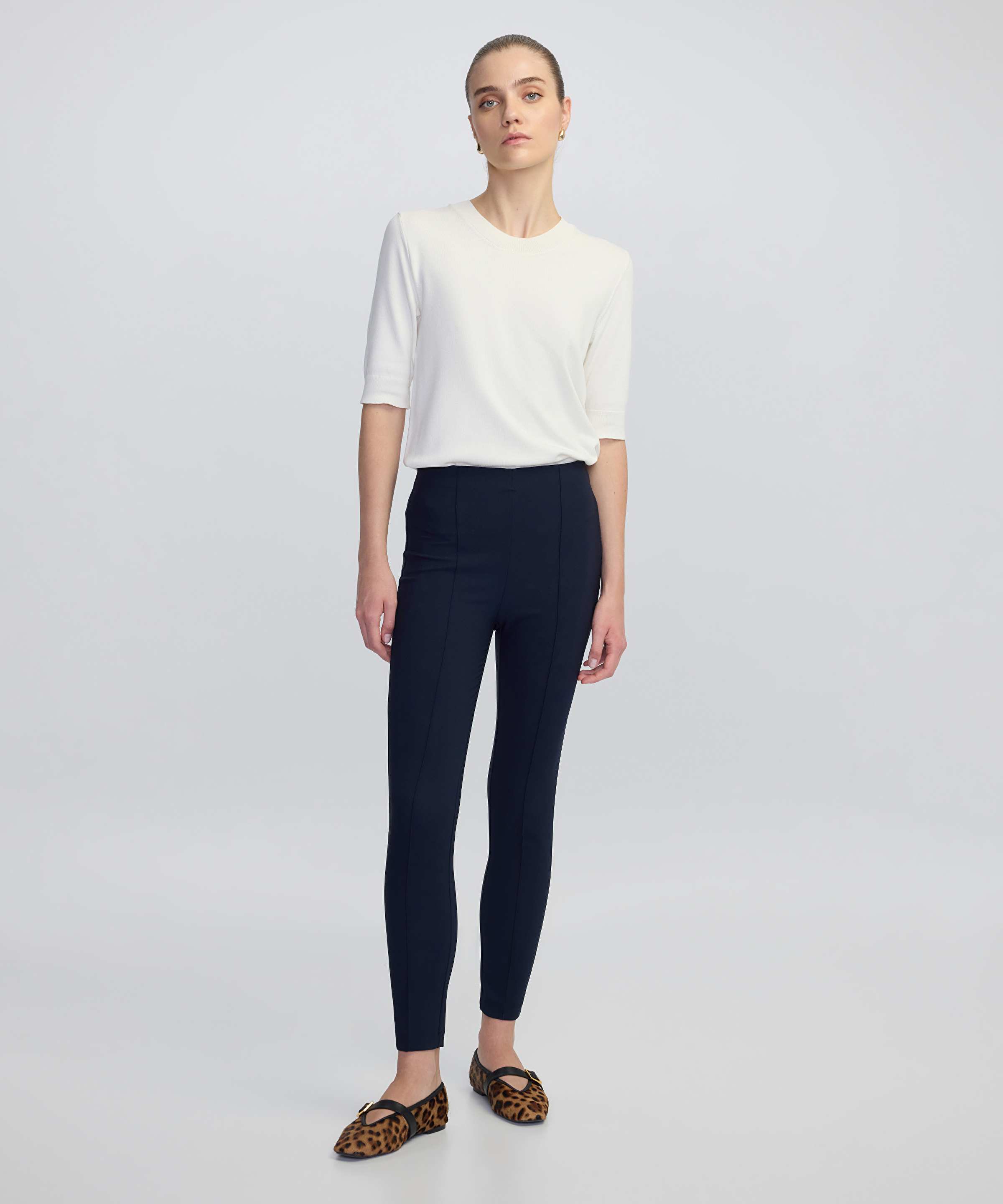 Metal fermuarlı skinny fit pantolon