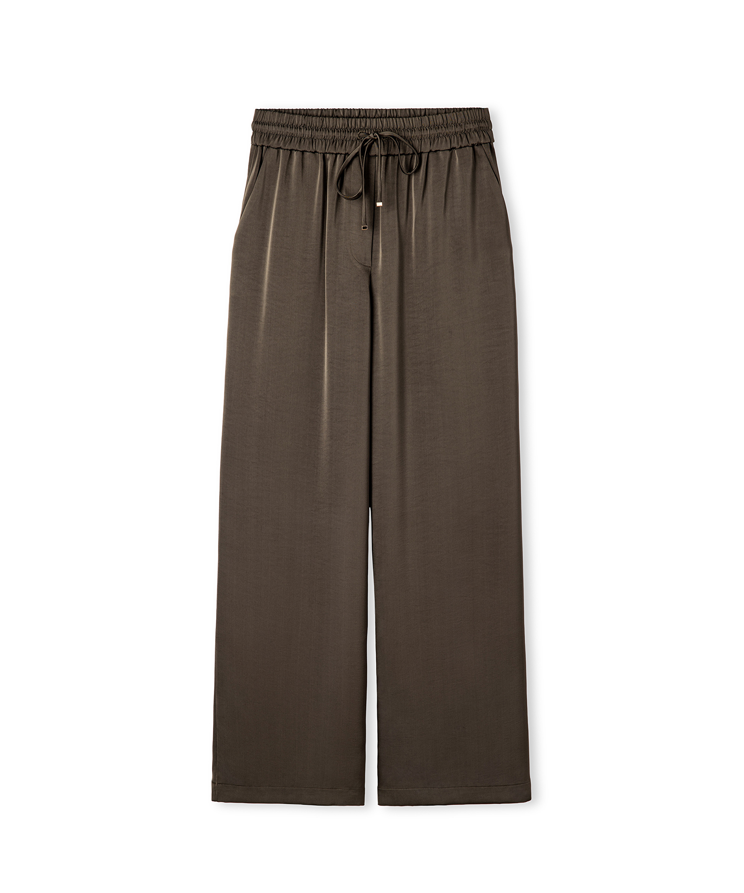 Wide leg fit elastik bel pantolon