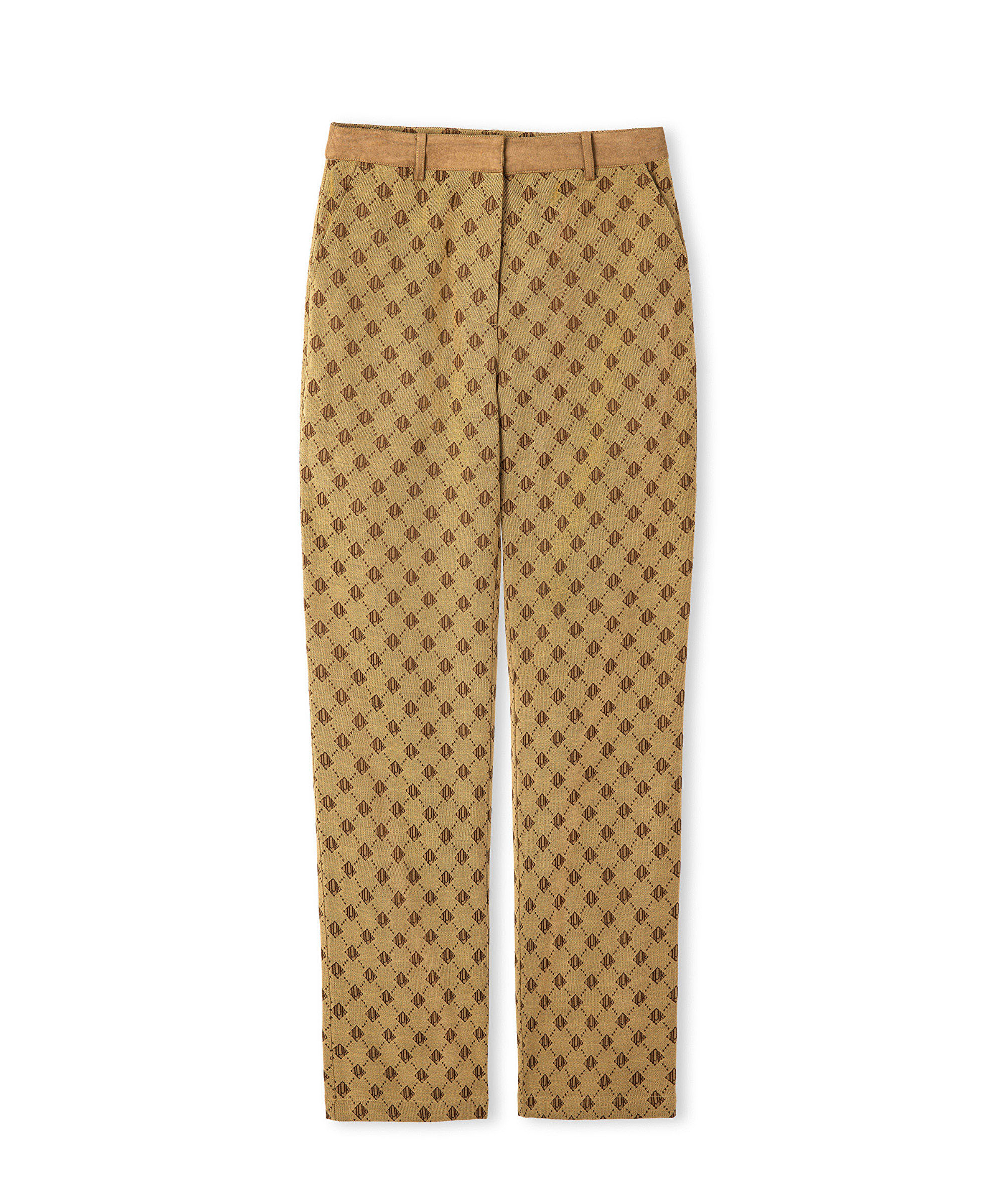 Monogram jakarlı pantolon_5