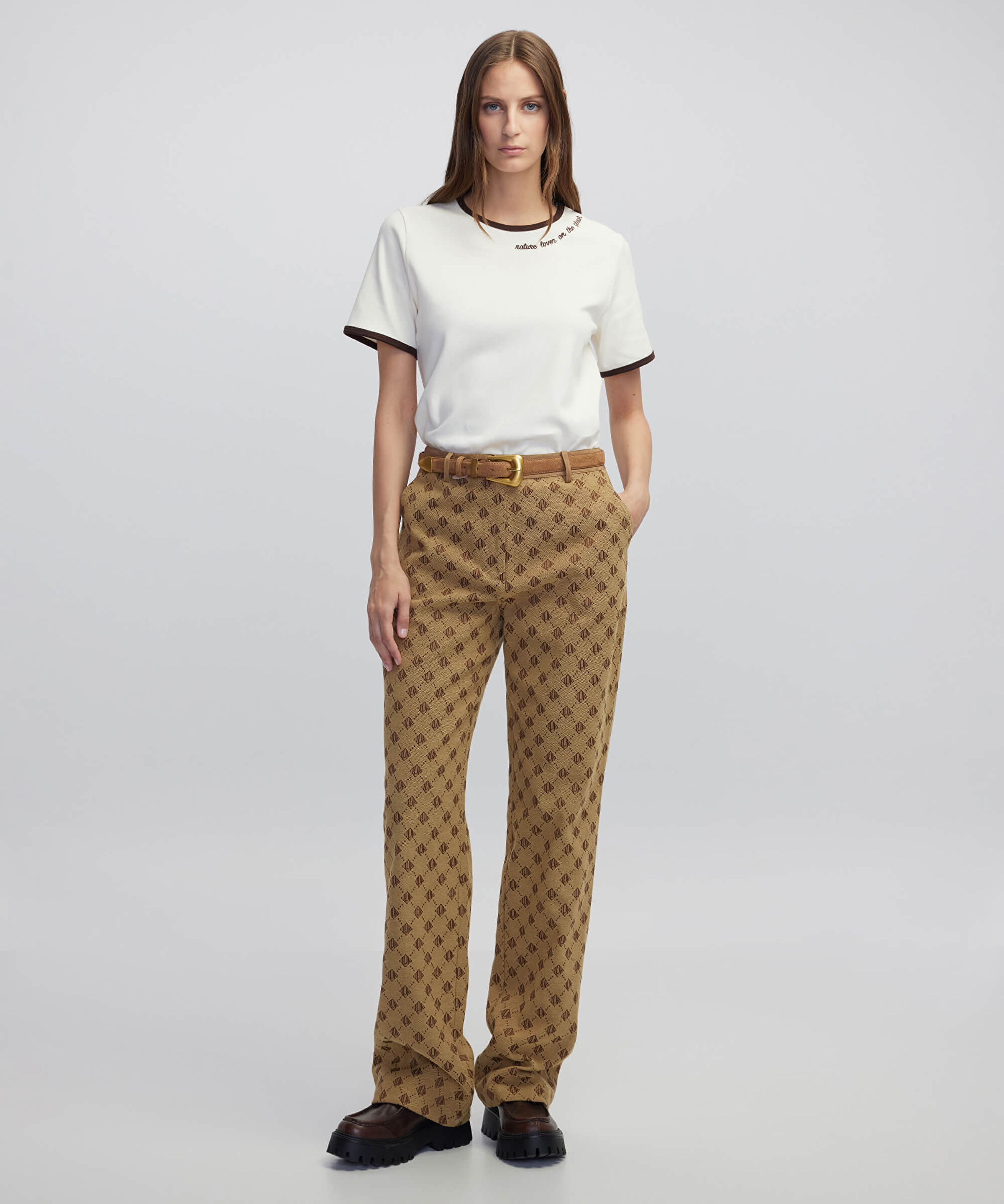 Monogram jakarlı pantolon_2