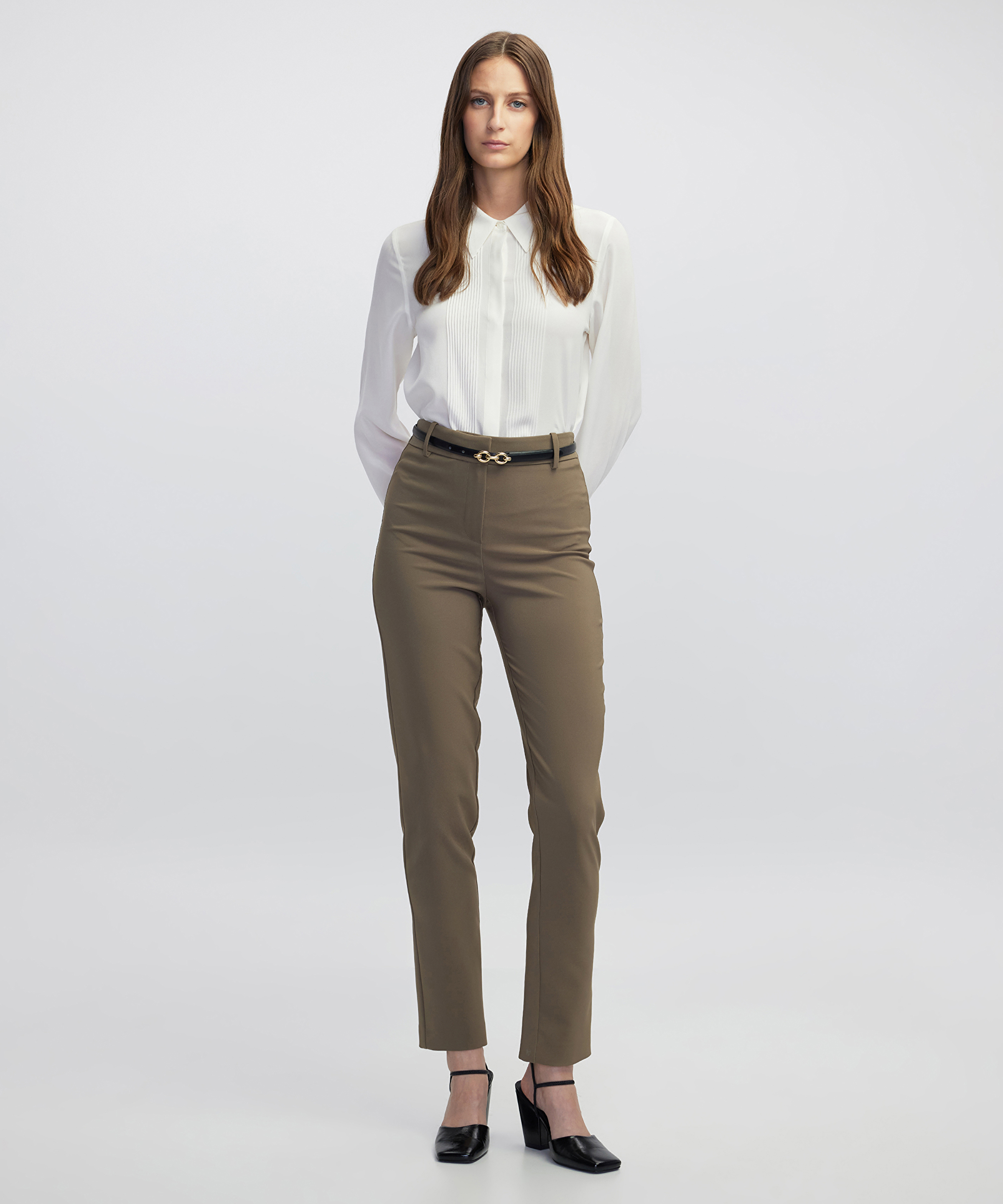 Elastik bel skinny fit pantolon