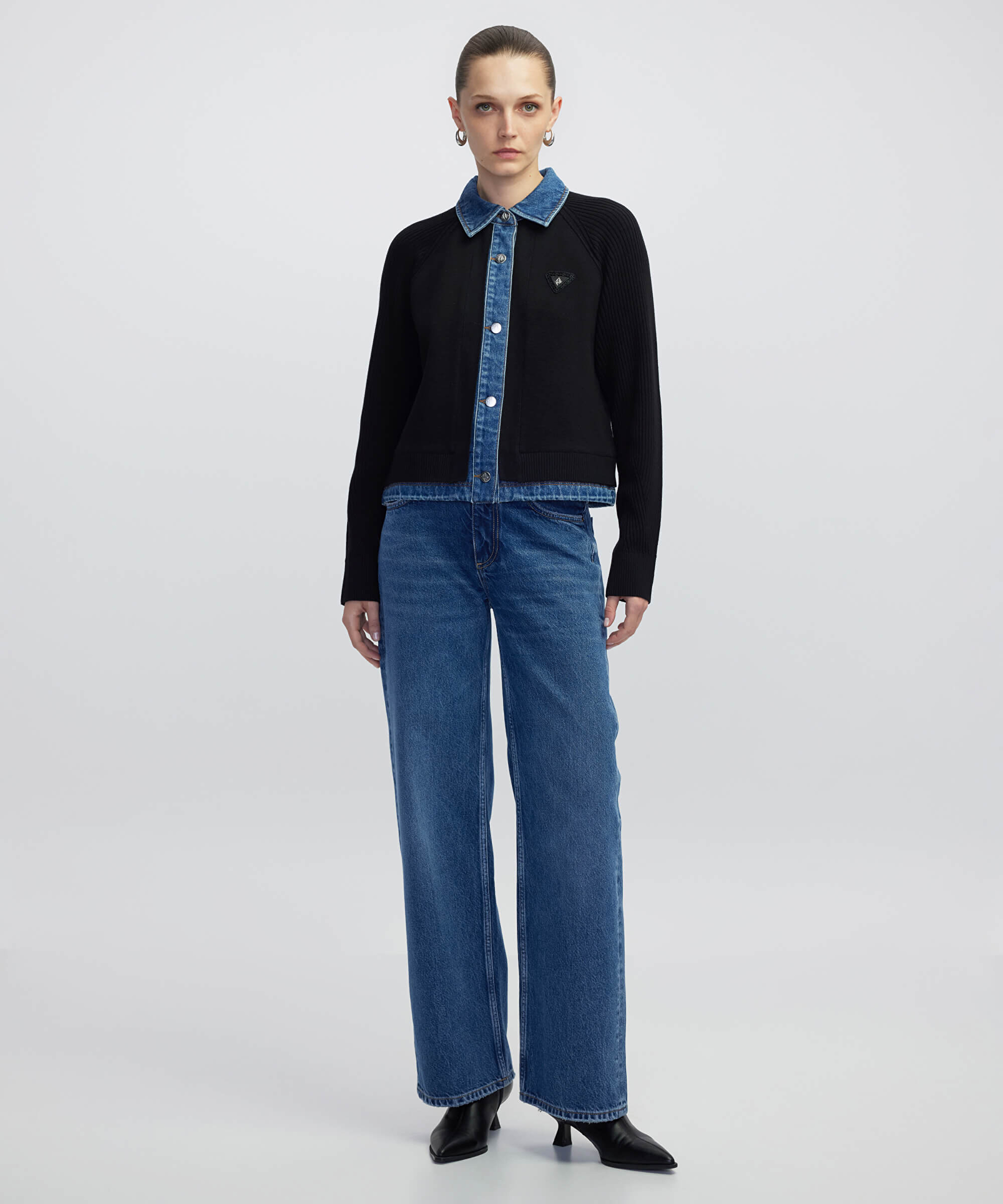 Denim ve triko mix ceket_1