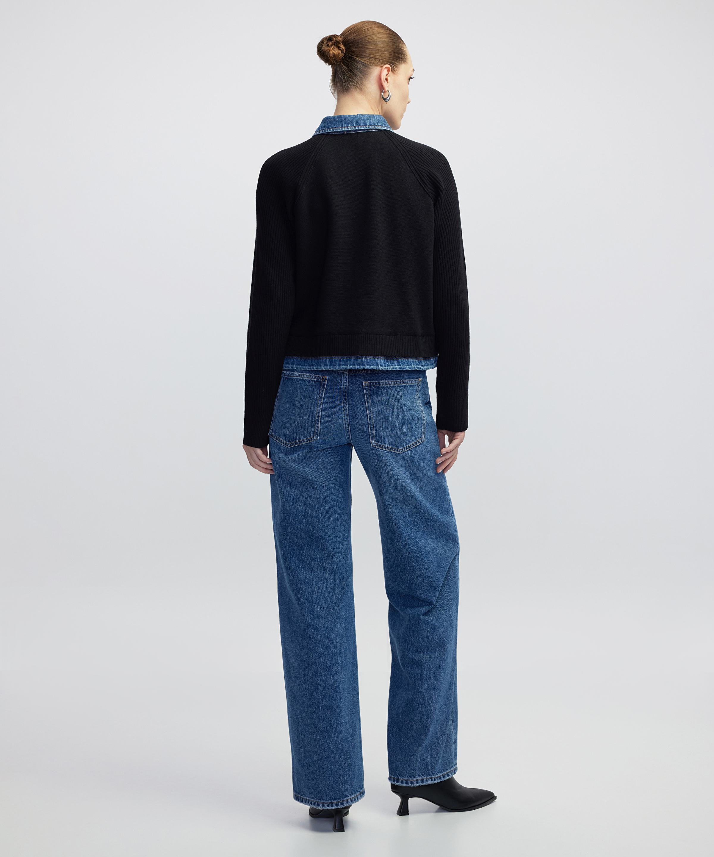 Denim ve triko mix ceket_3