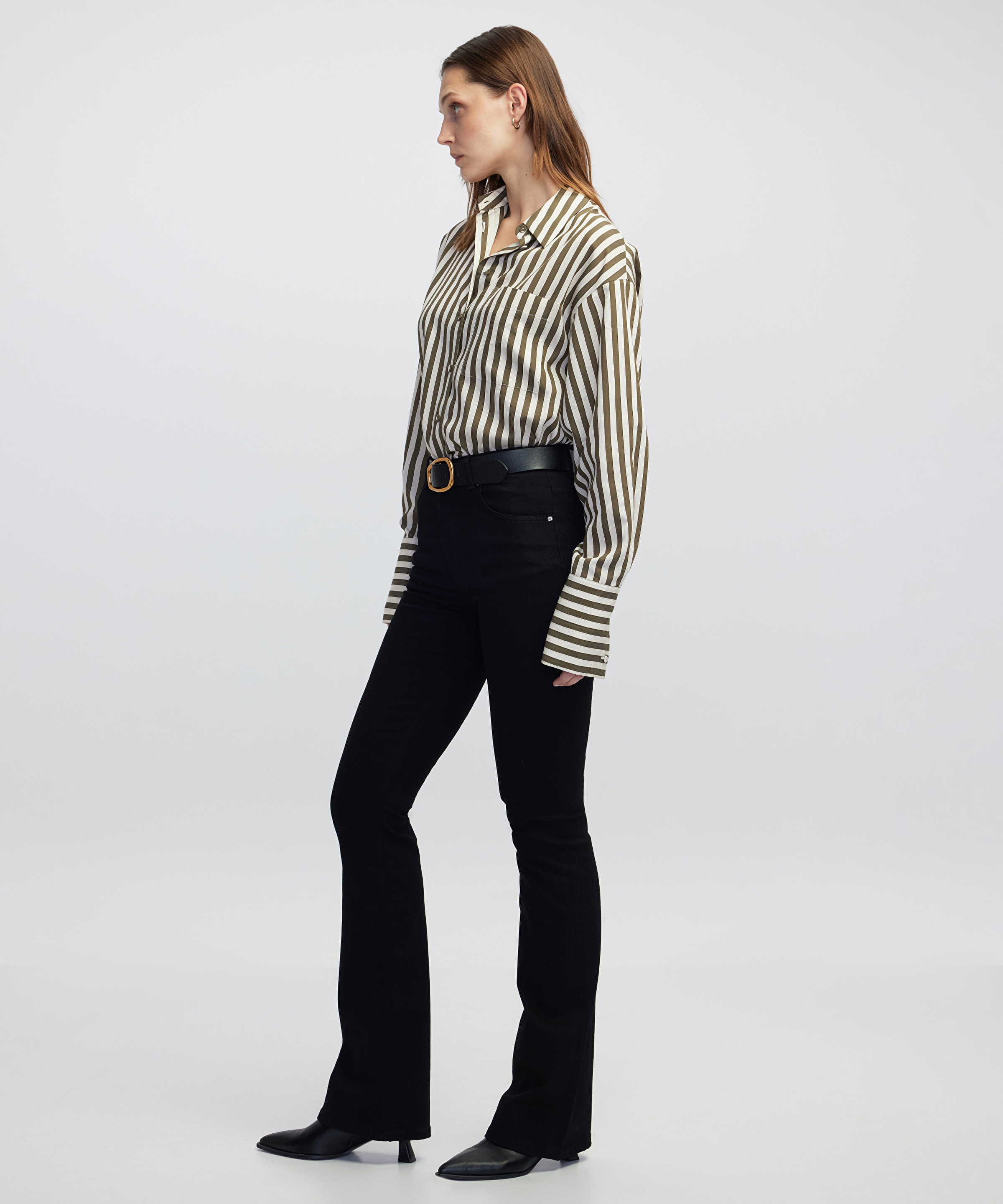 Flare fit jean pantolon _1