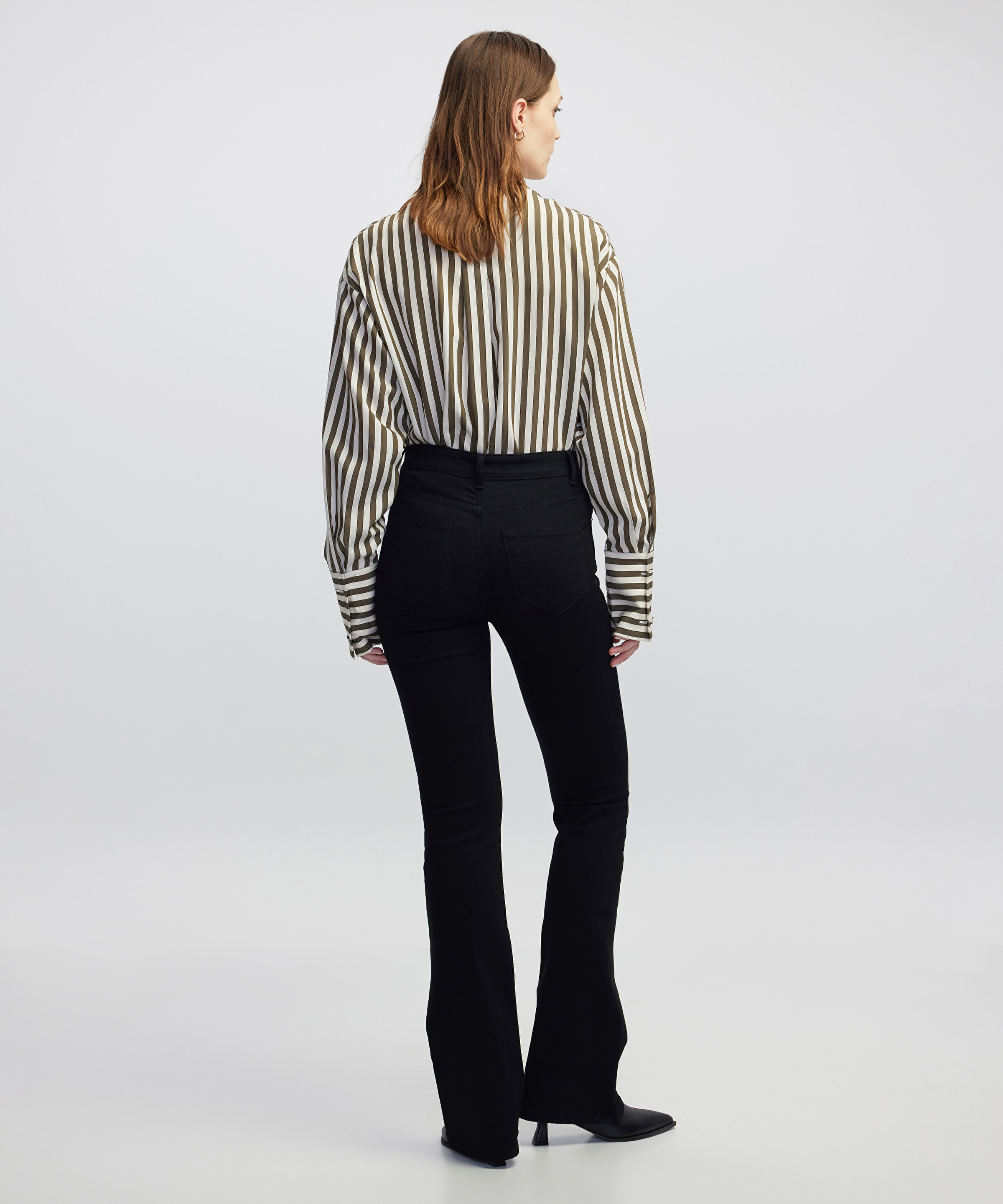 Flare fit jean pantolon _2
