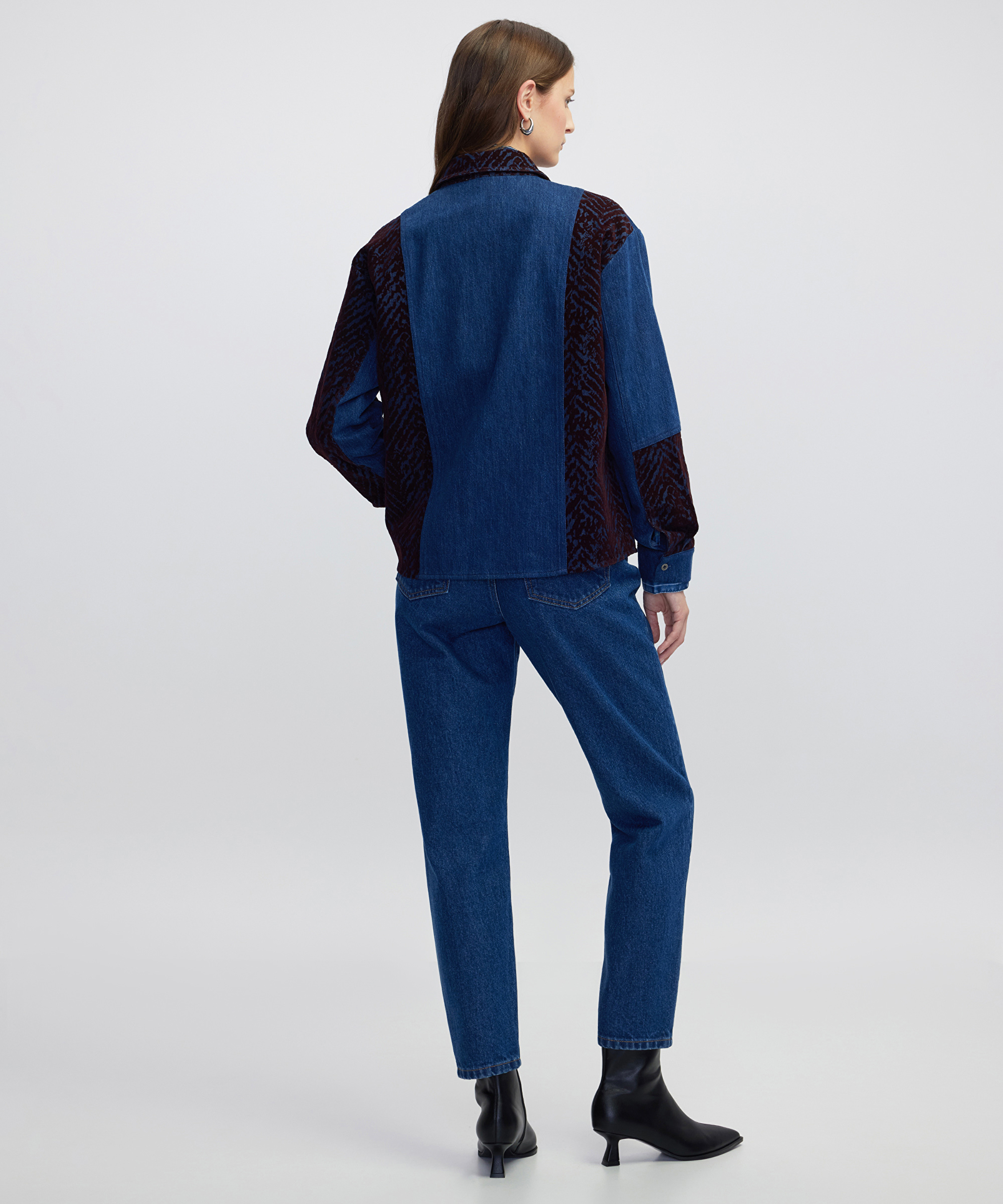 Denim mix gömlek _4