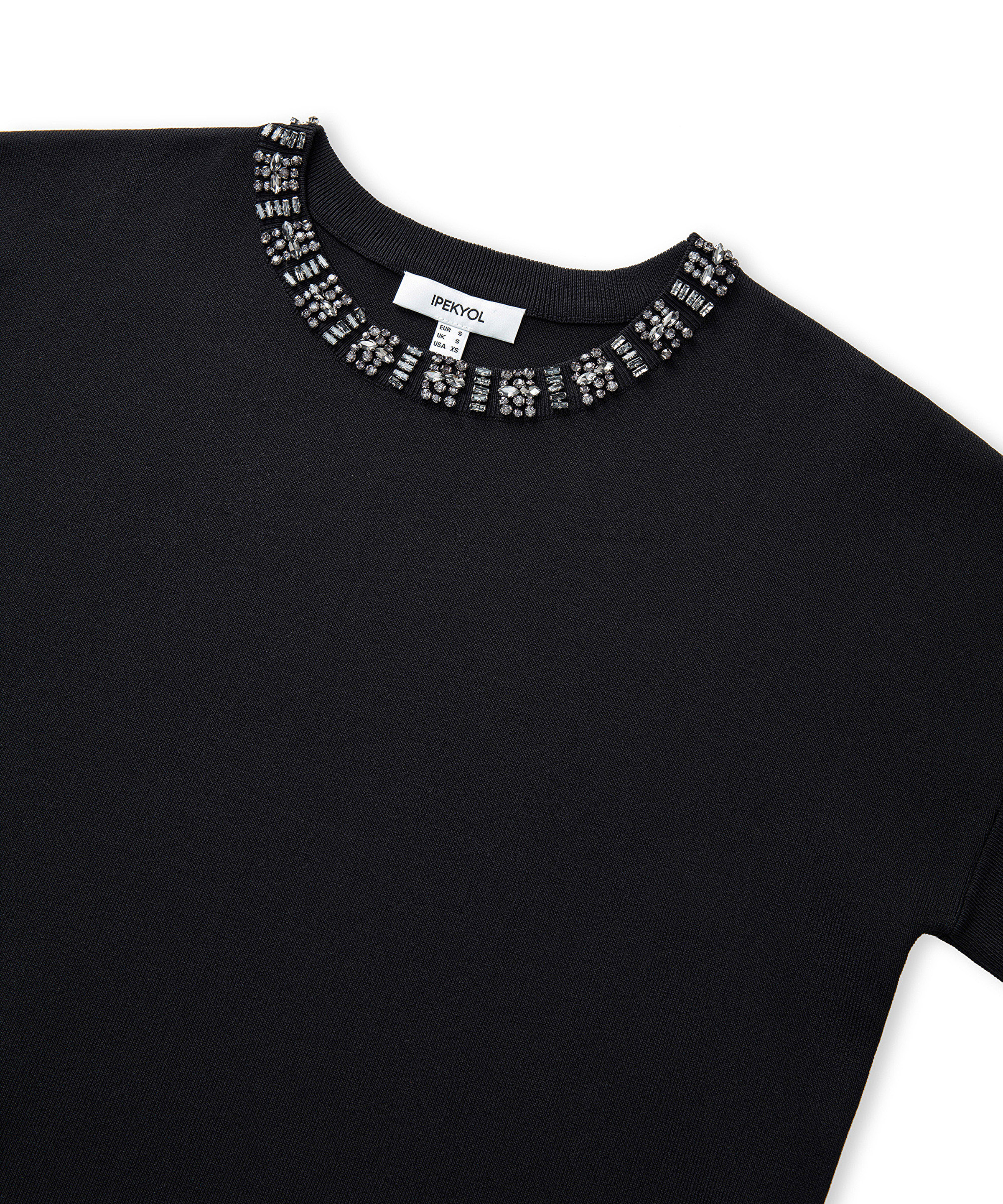 Strass taş aksesuarlı oversize triko_6