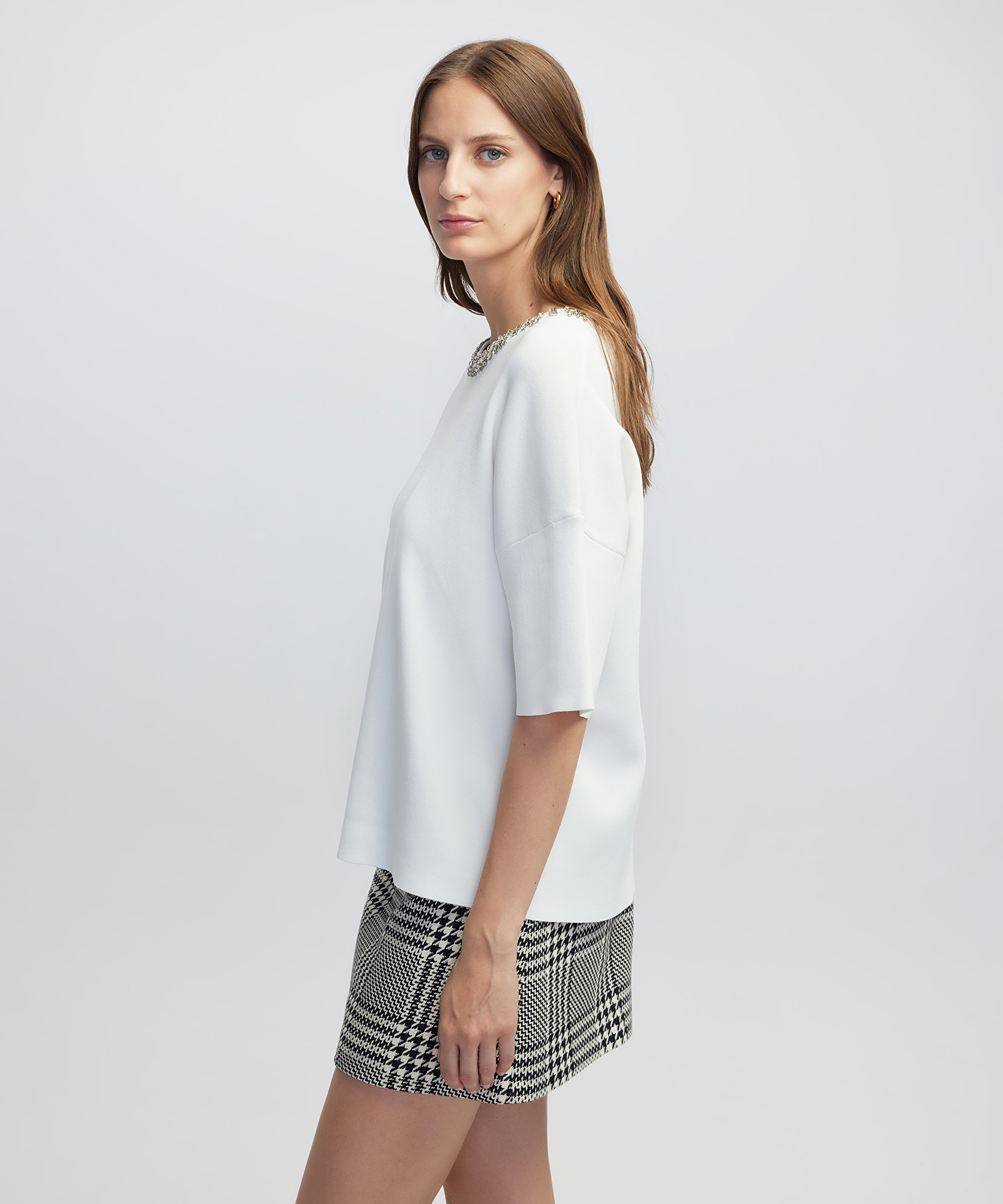 Strass taş aksesuarlı oversize triko_2