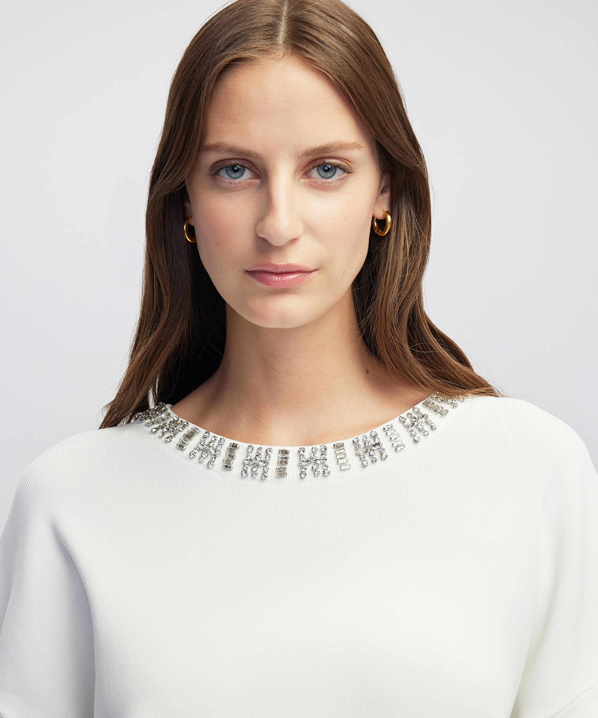 Strass taş aksesuarlı oversize triko_3