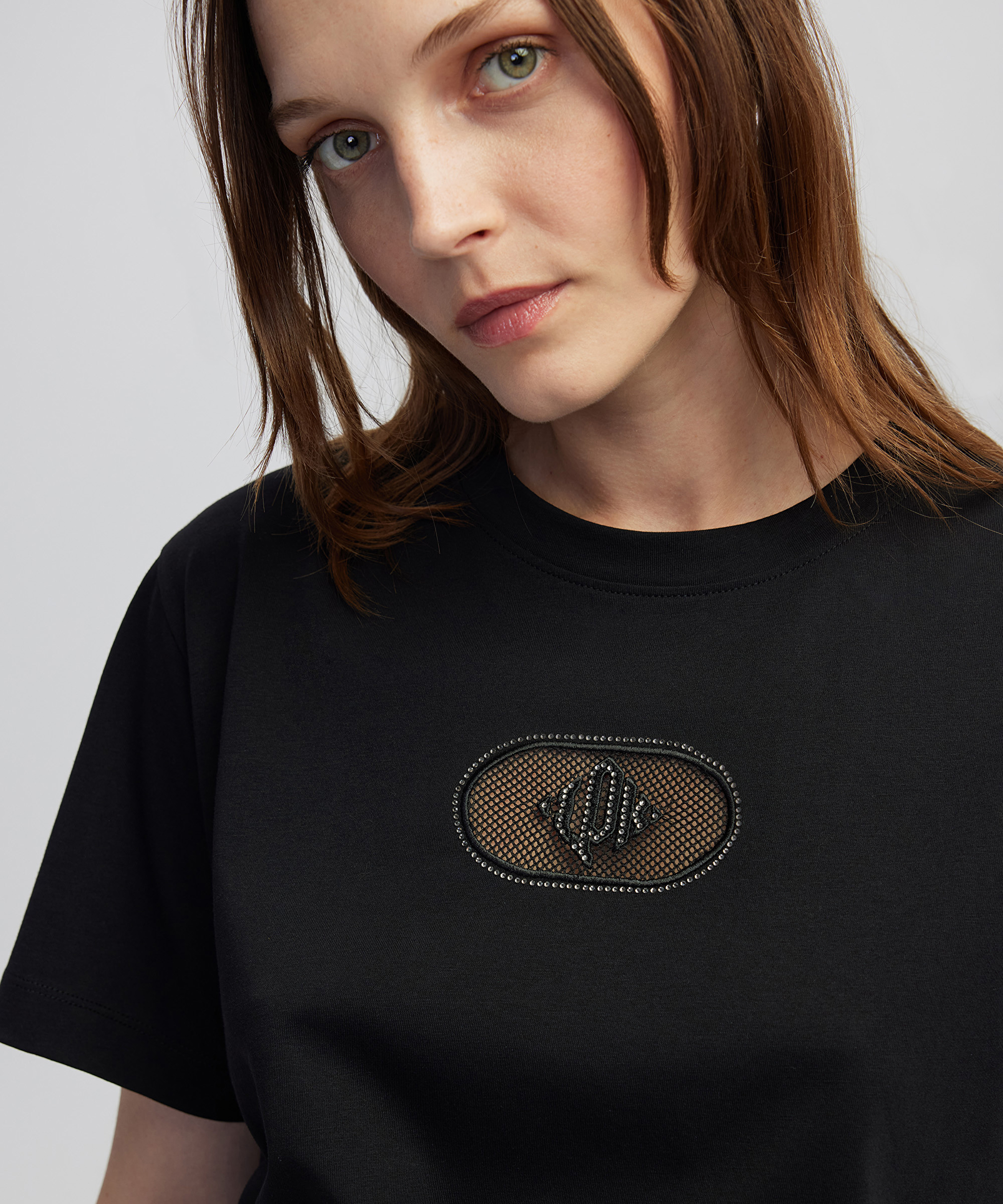 Monogram nakışlı tişört _1