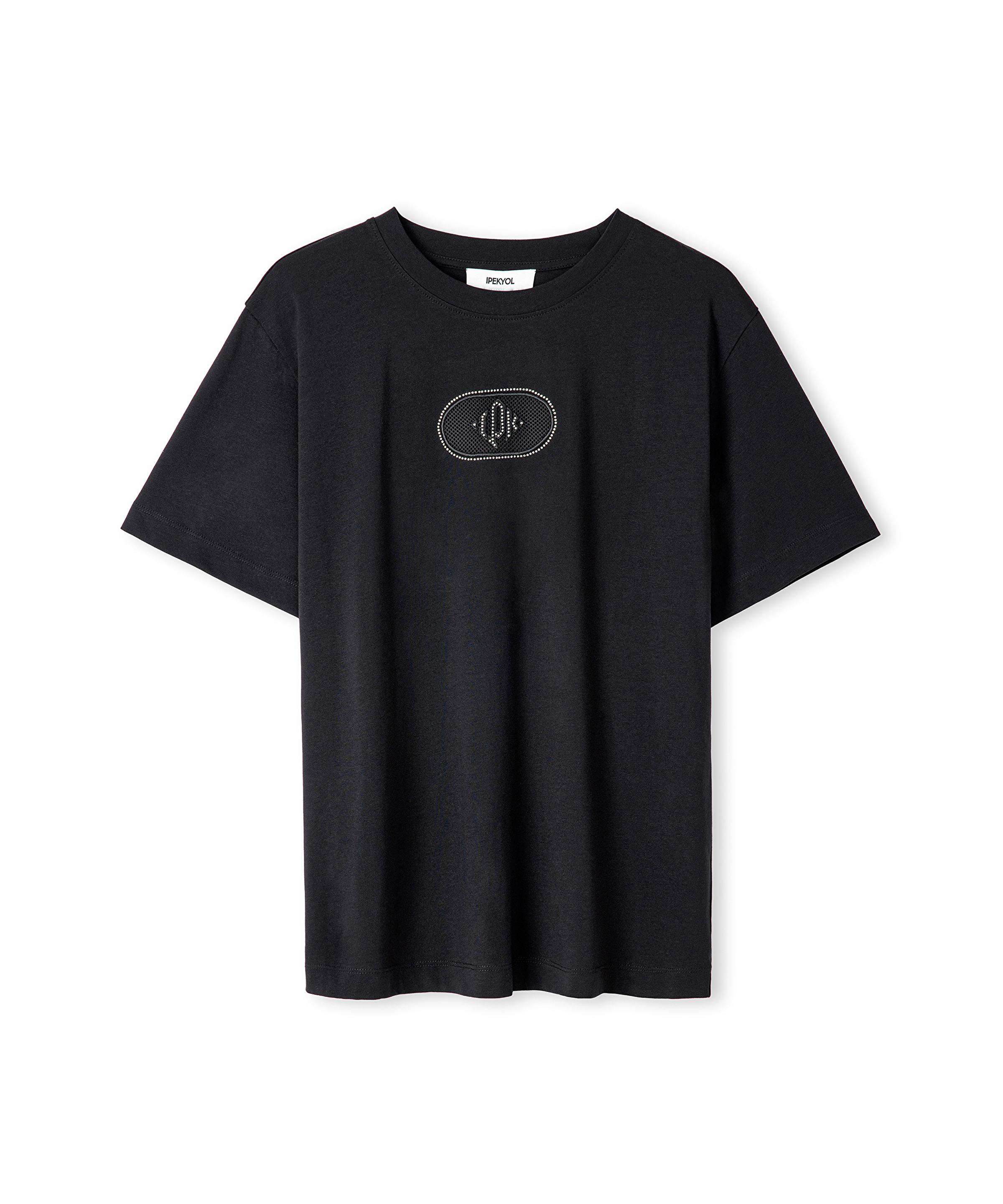 Monogram nakışlı tişört _5