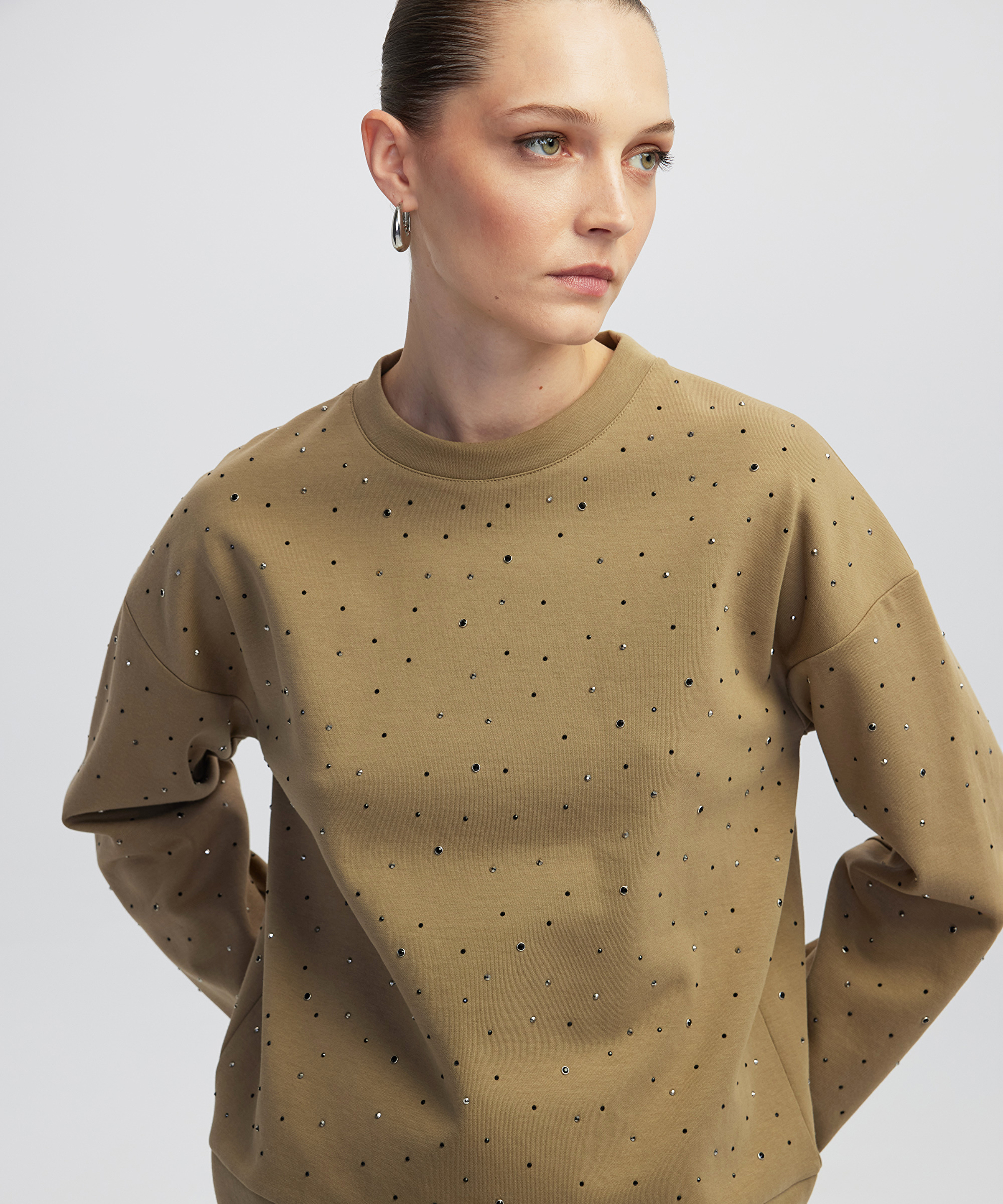 Hotfix baskılı sweatshirt