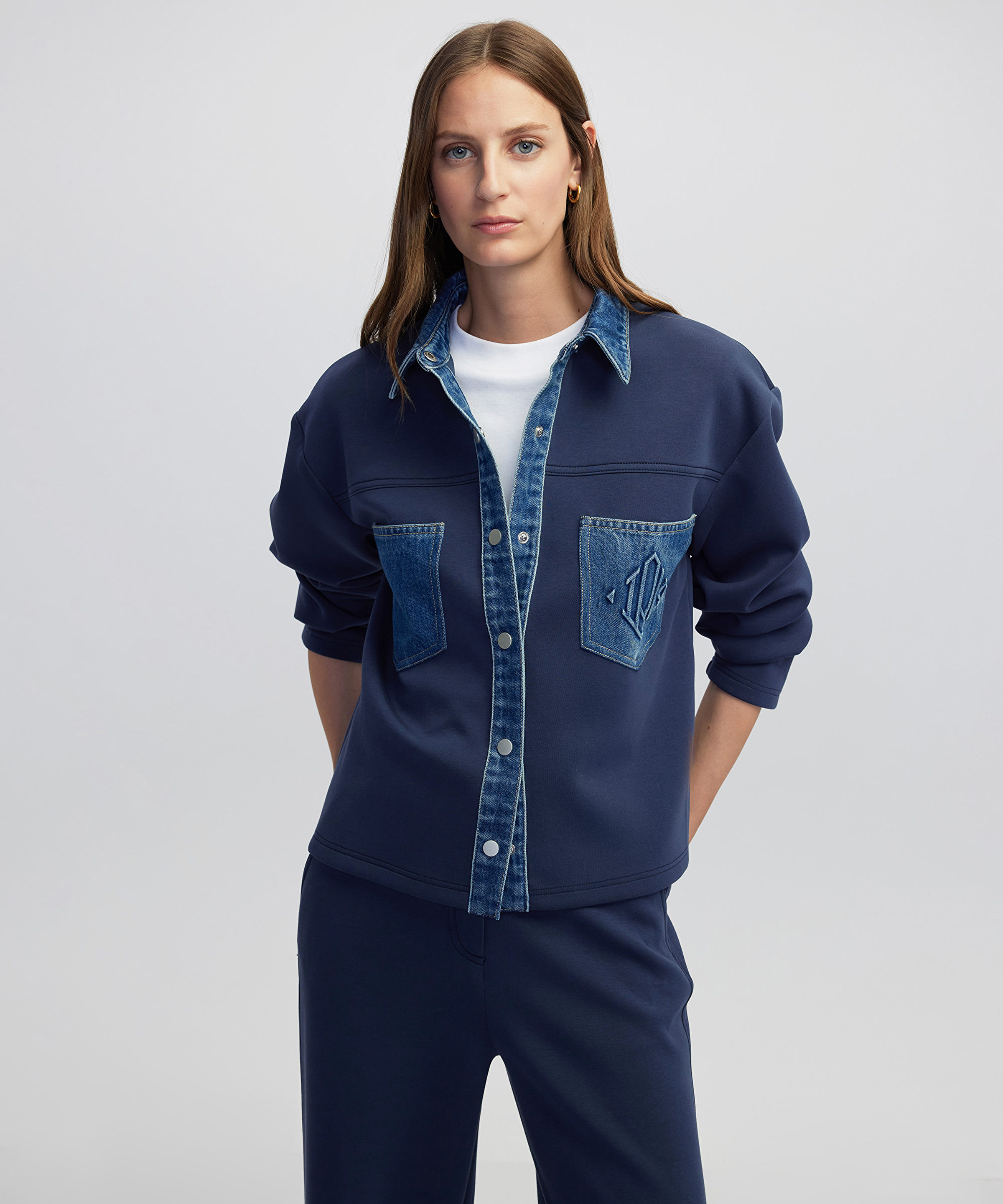 Denim mix sweatshirt