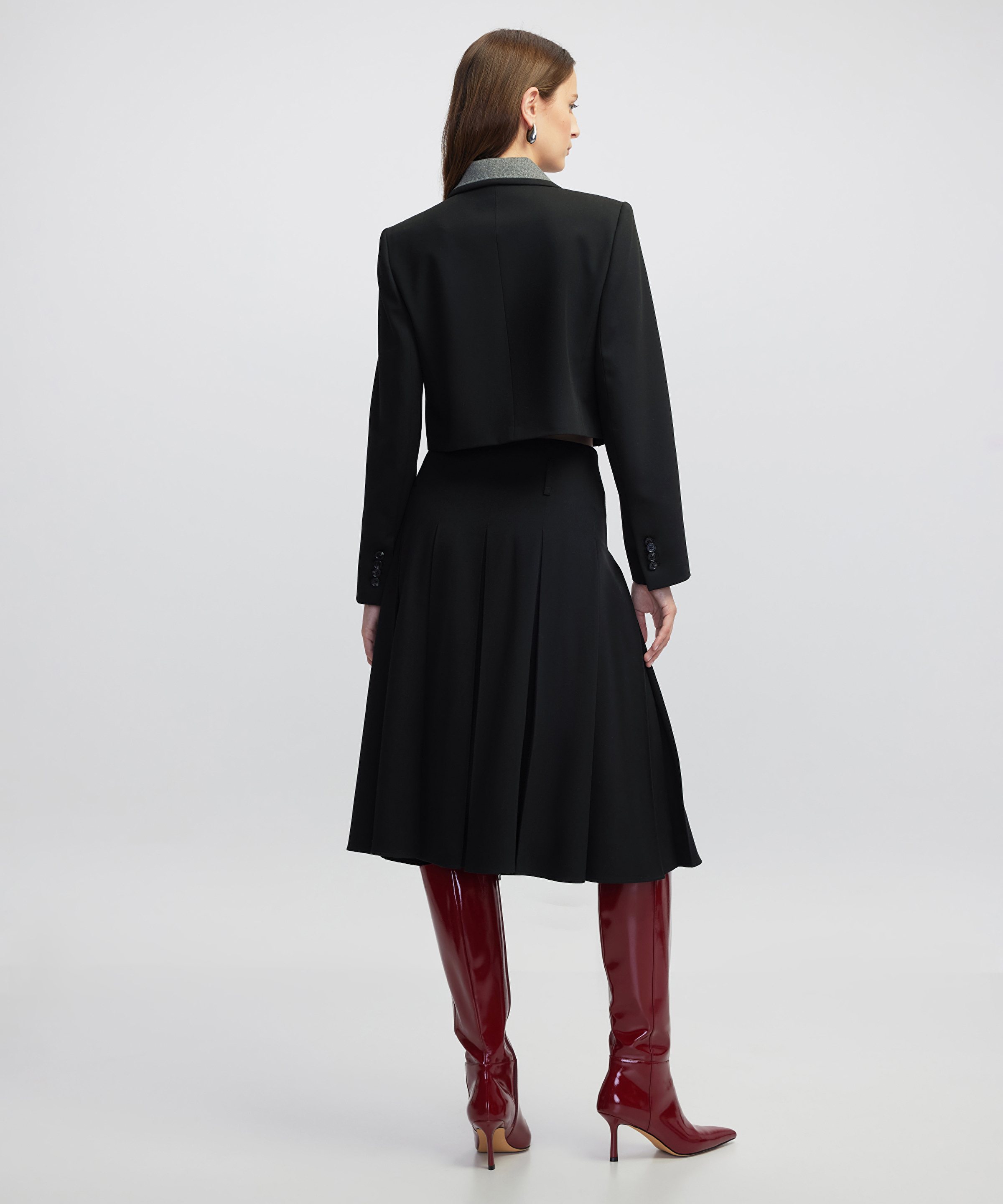 Kumaş mix crop blazer _3