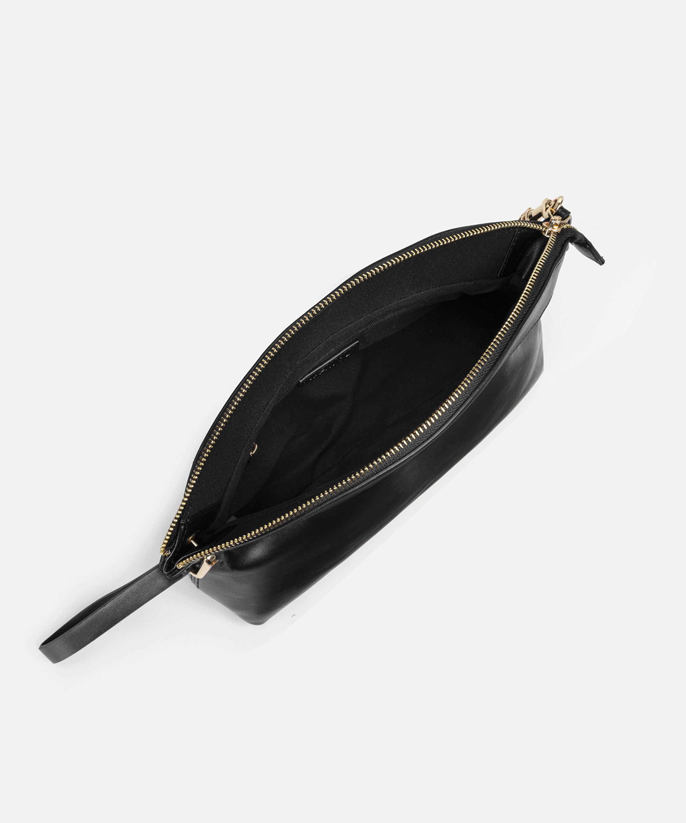 Deri görünümlü monogram tokalı clutch_3