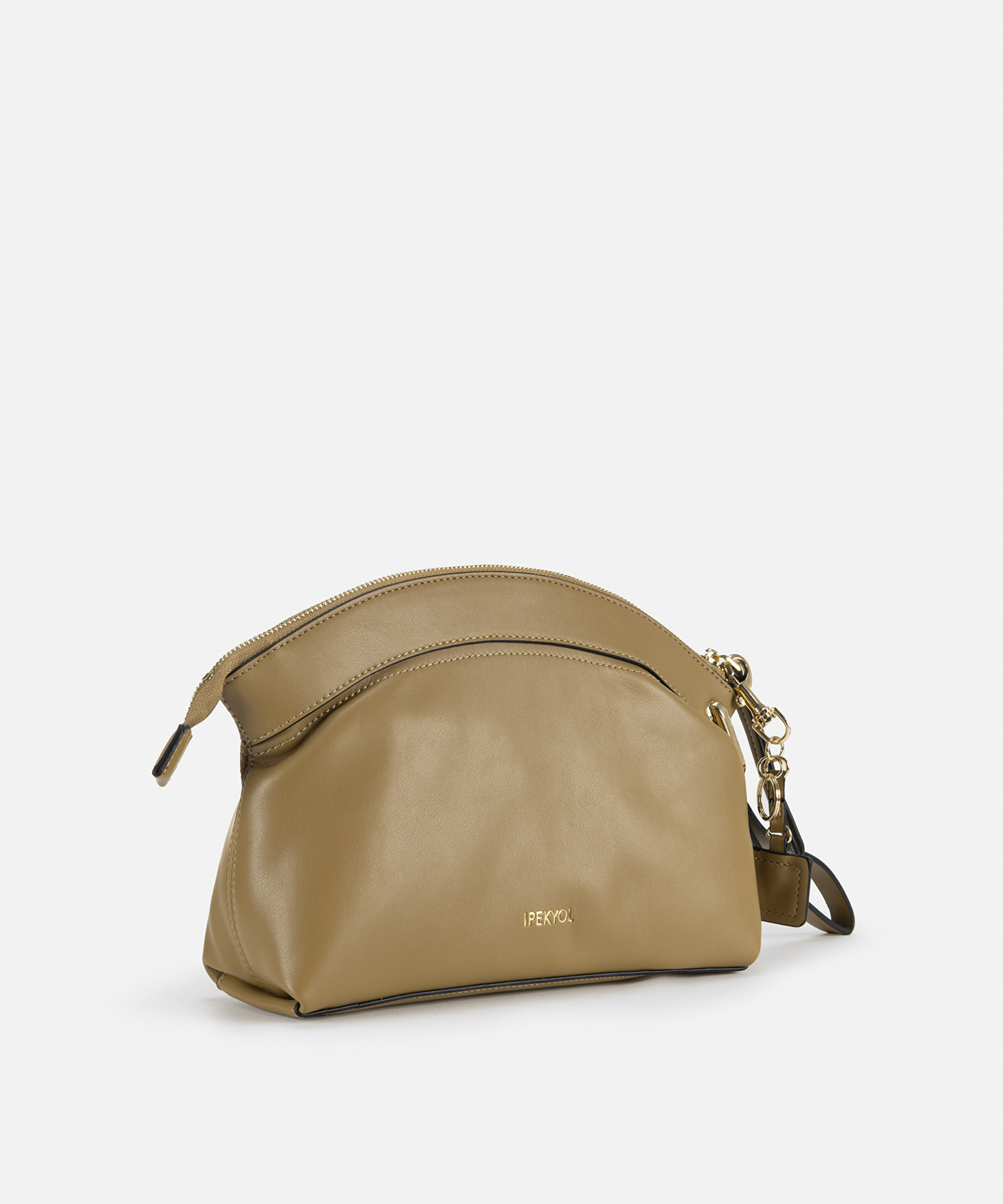 Deri görünümlü monogram tokalı clutch_2
