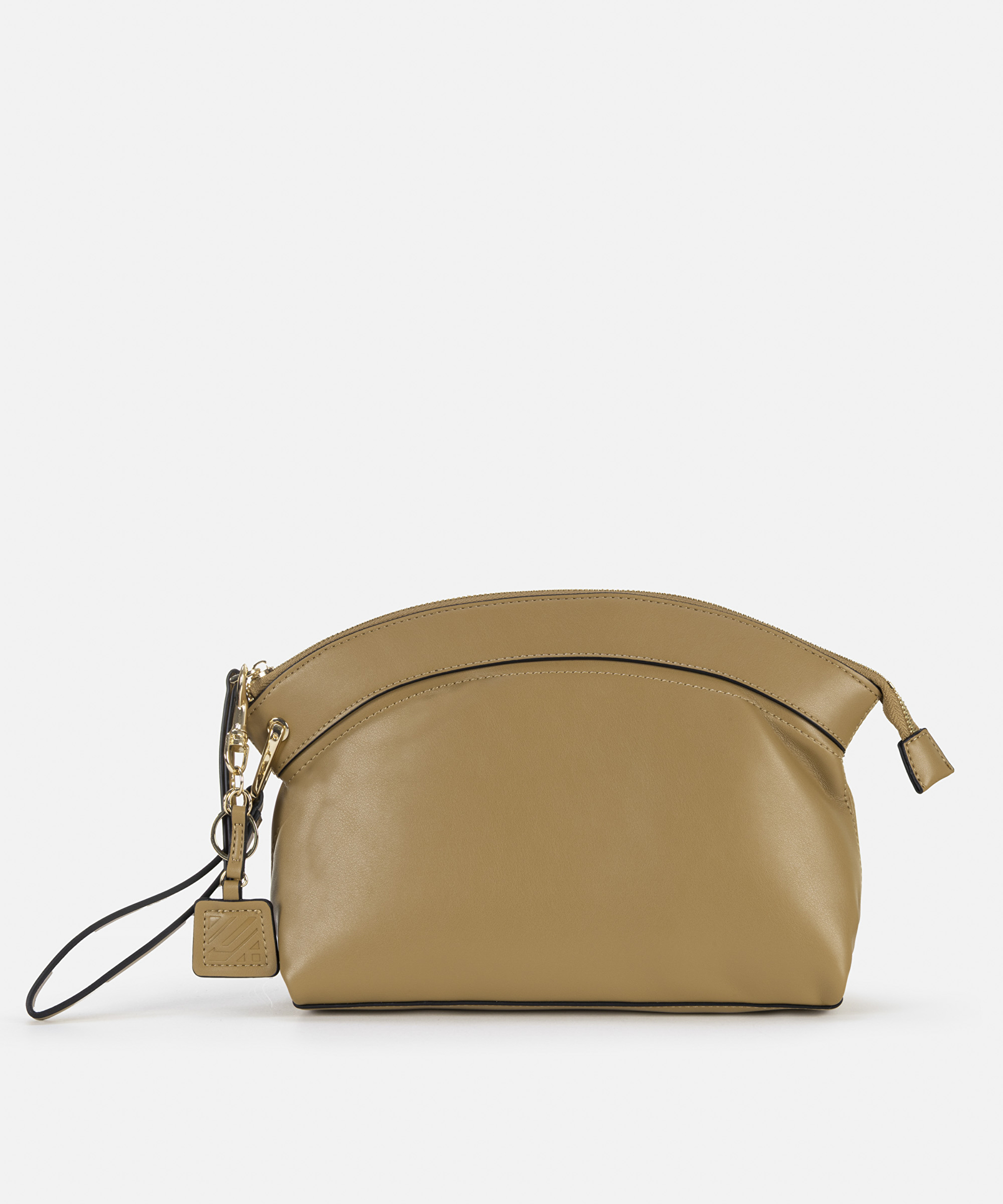 Deri görünümlü monogram tokalı clutch_4