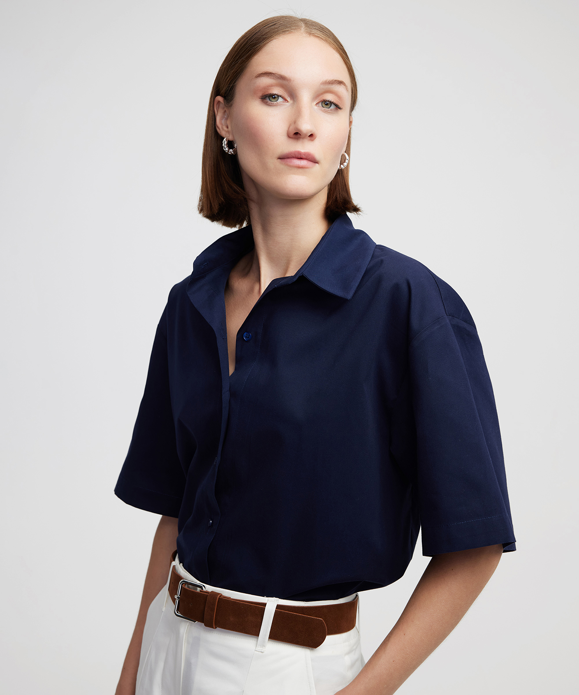 Oversize poplin gömlek