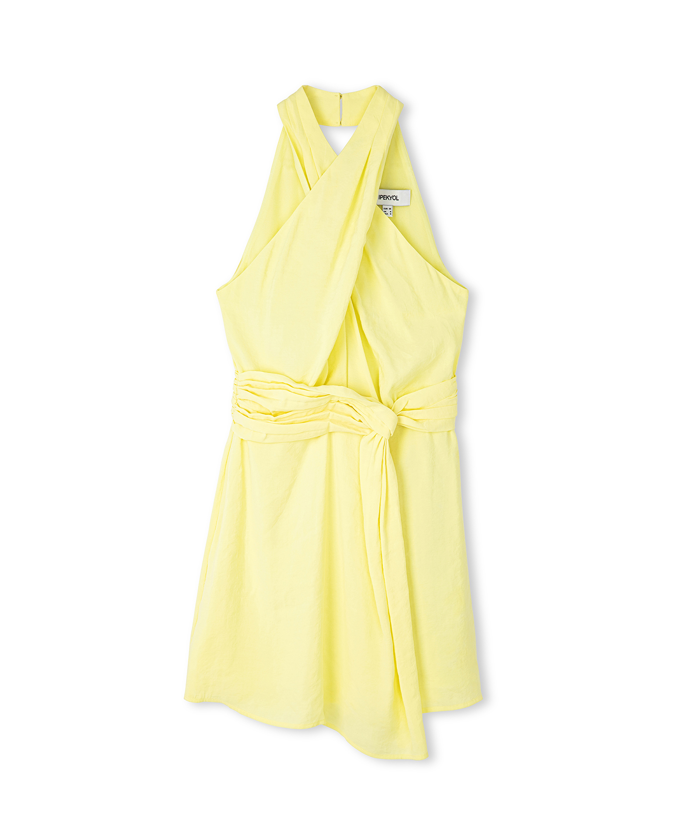 Halter yaka mini elbise_4