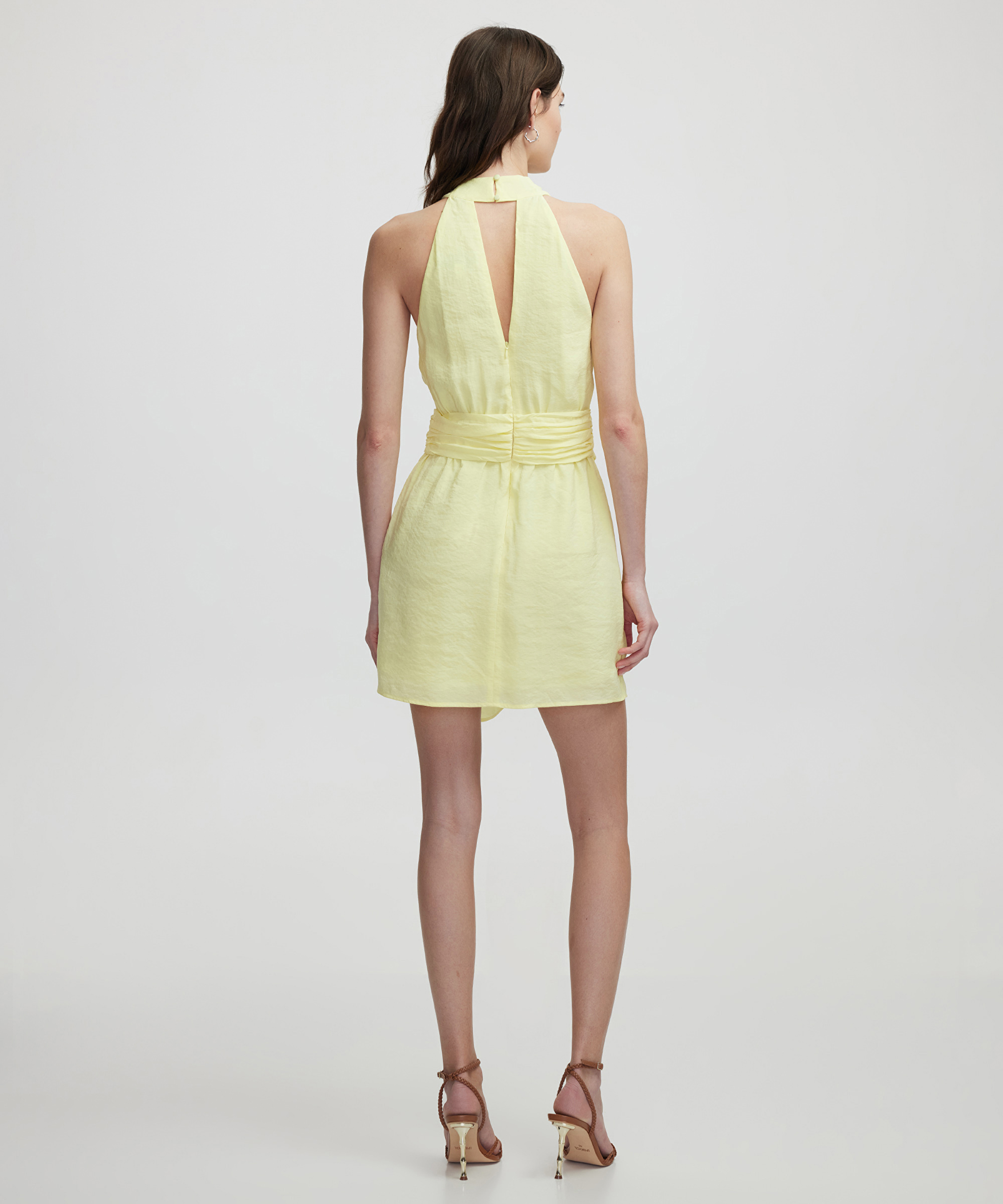 Halter yaka mini elbise_3