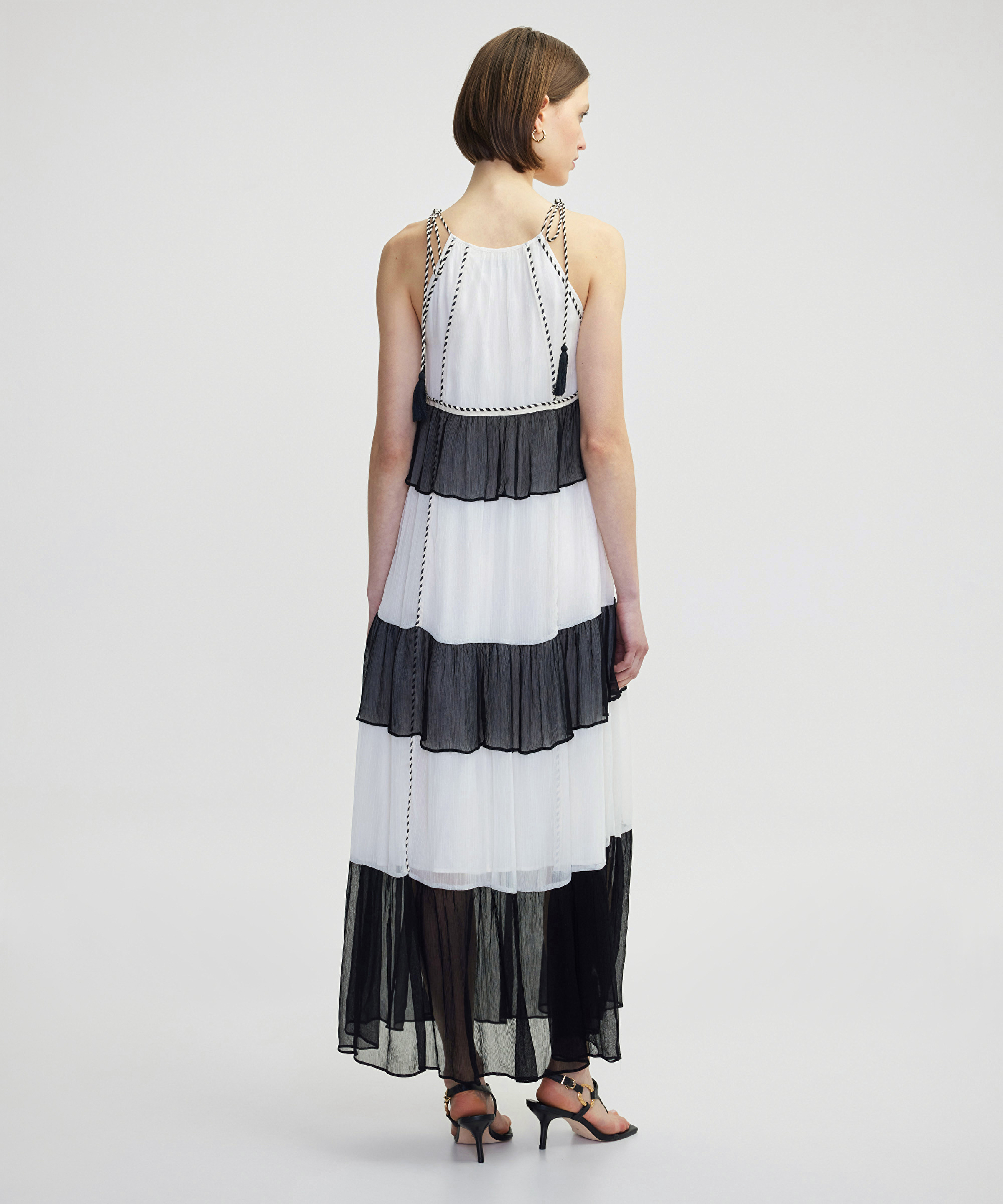 Halter yaka colorblock elbise_5