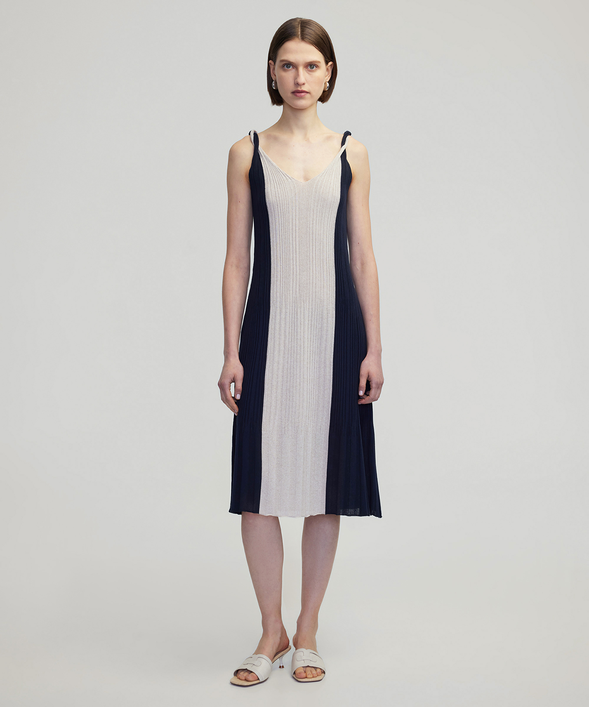 Colorblock triko elbise