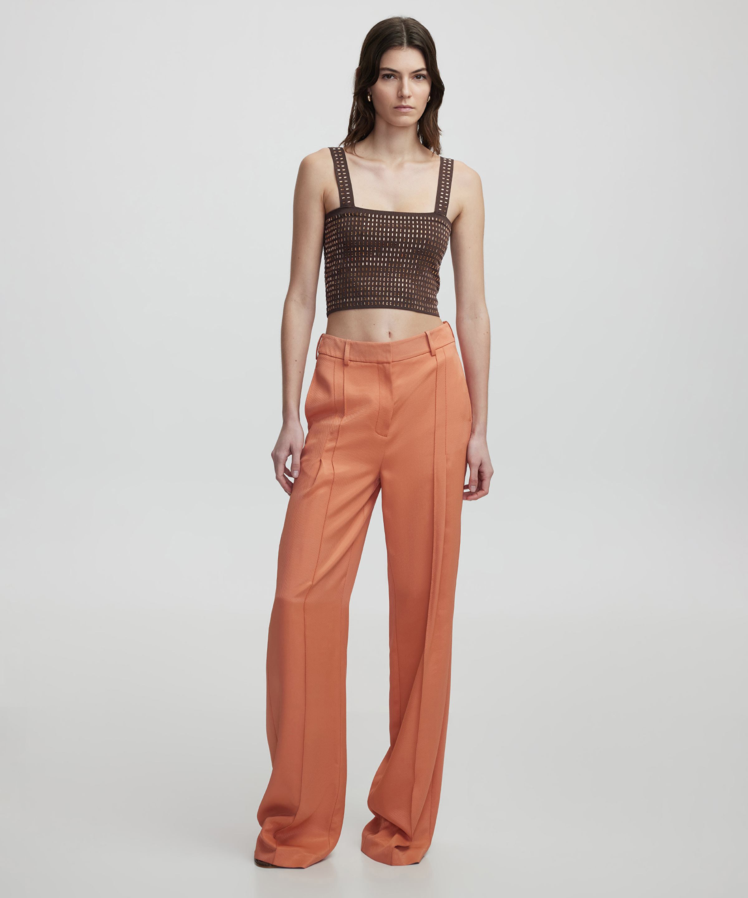 Pileli wide leg fit pantolon_1