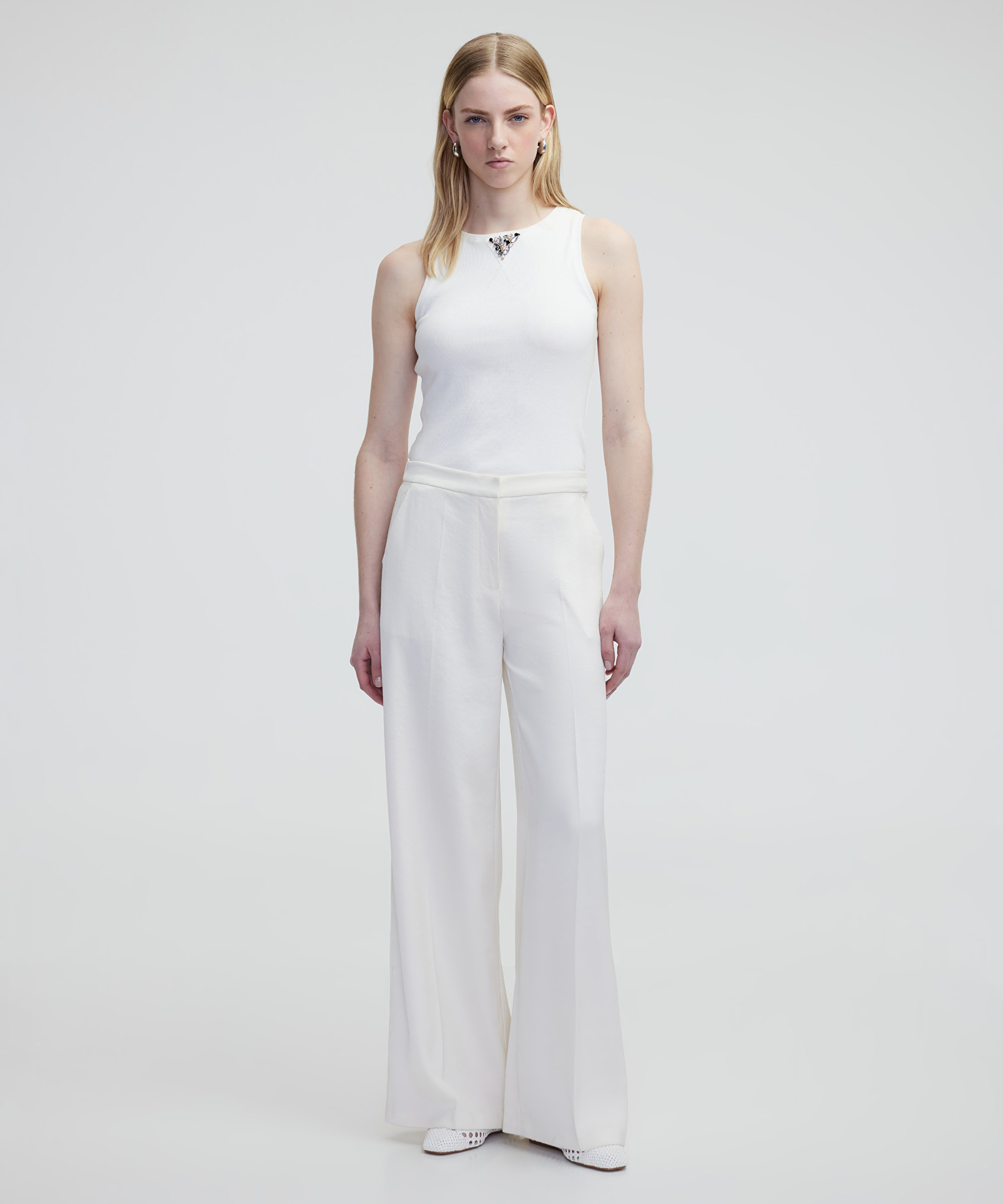 Elastik bel wide leg pantolon