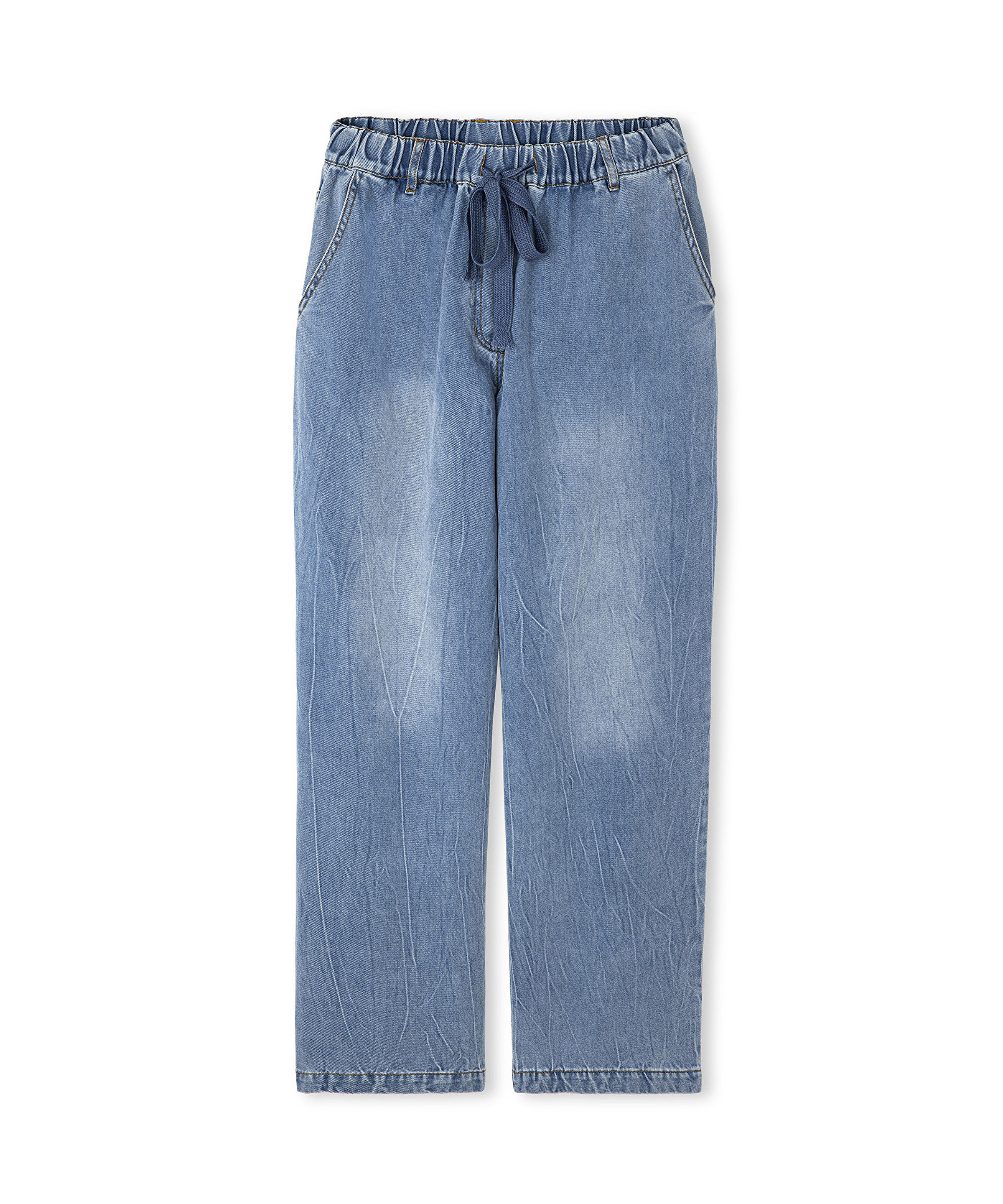 Elastik bel denim pantolon_3