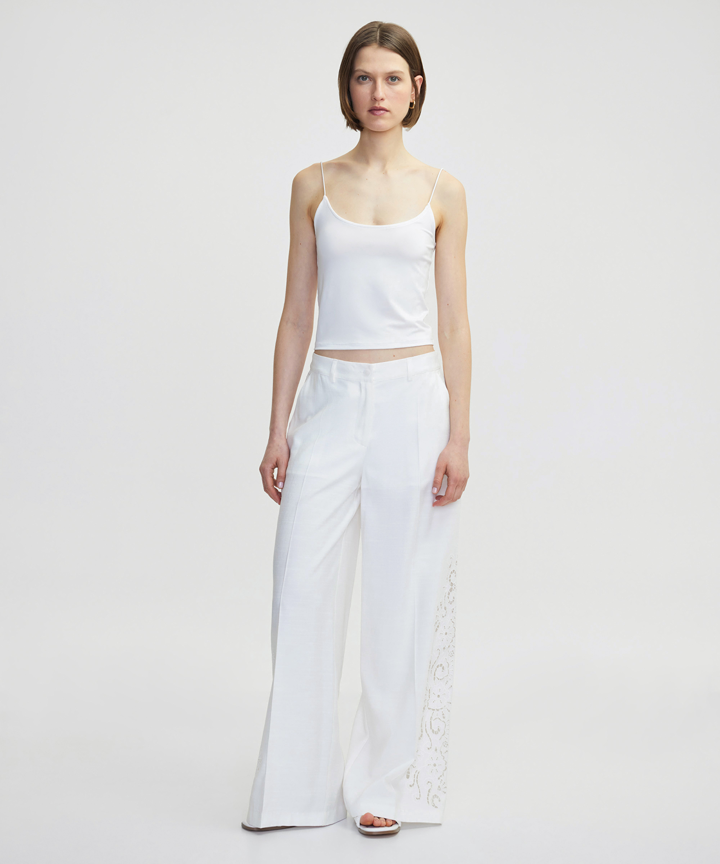 Nakışlı wide leg pantolon