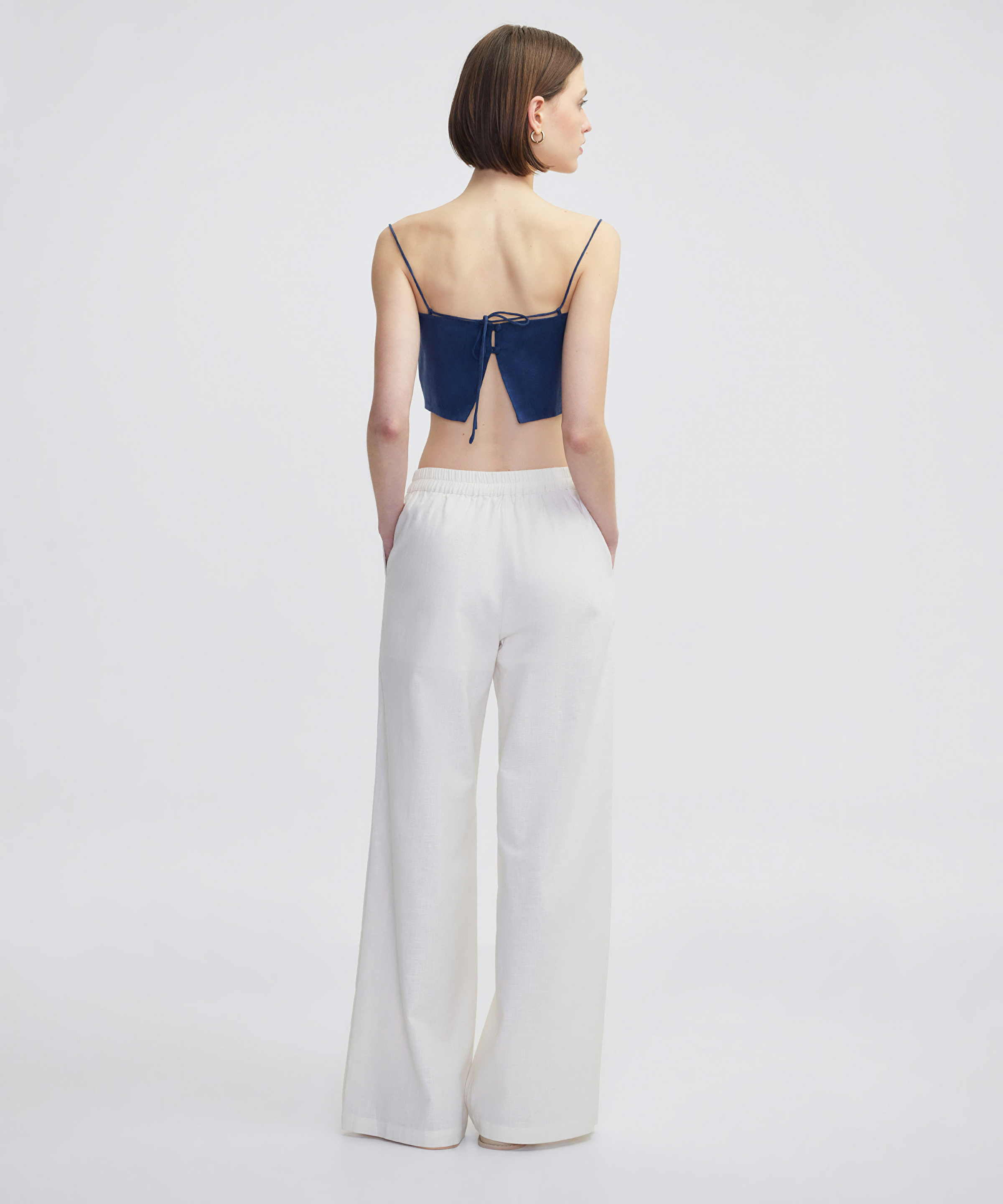 Wide leg fit elastik bel pantolon_3