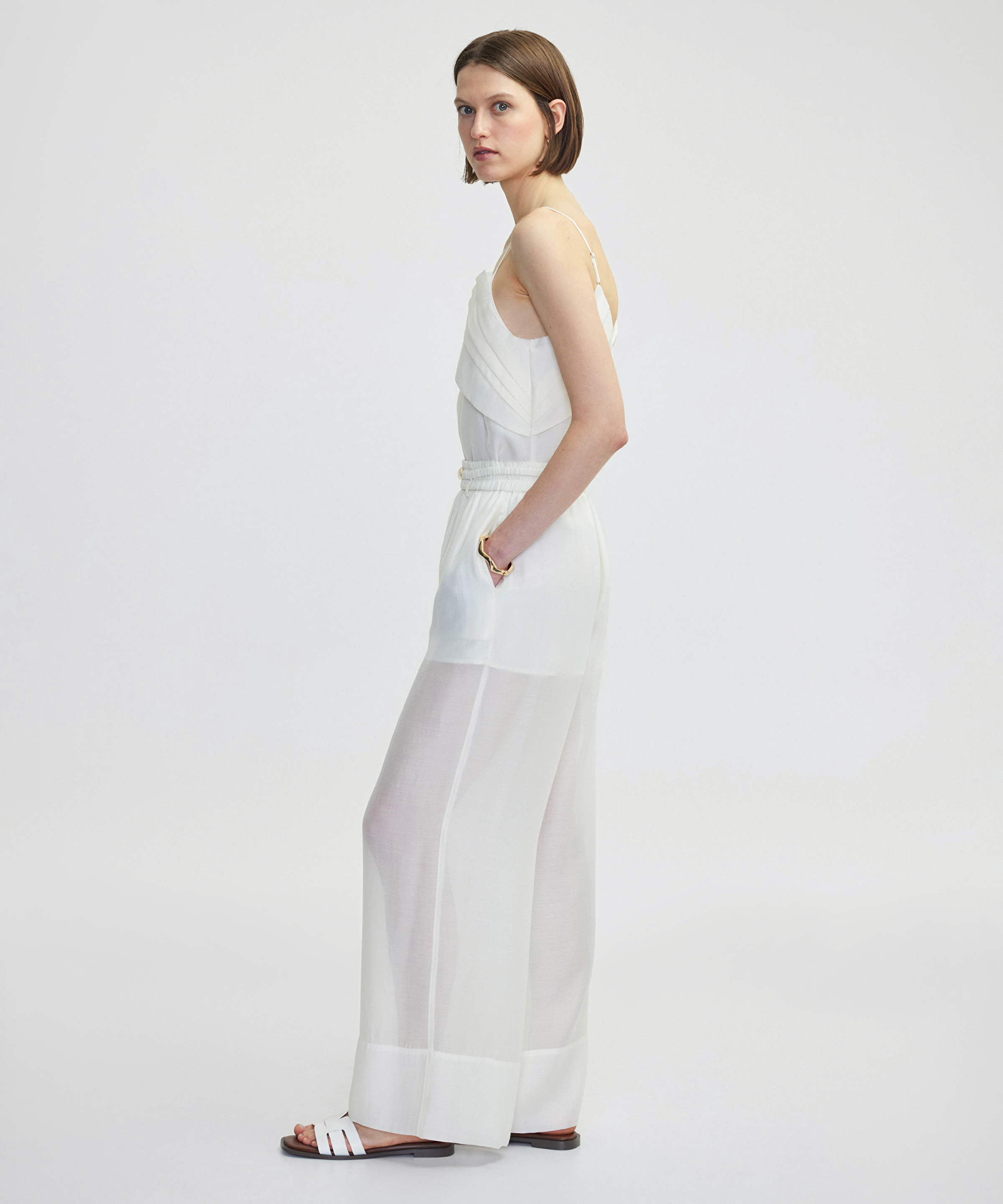Metal tokalı wide leg fit pantolon_1