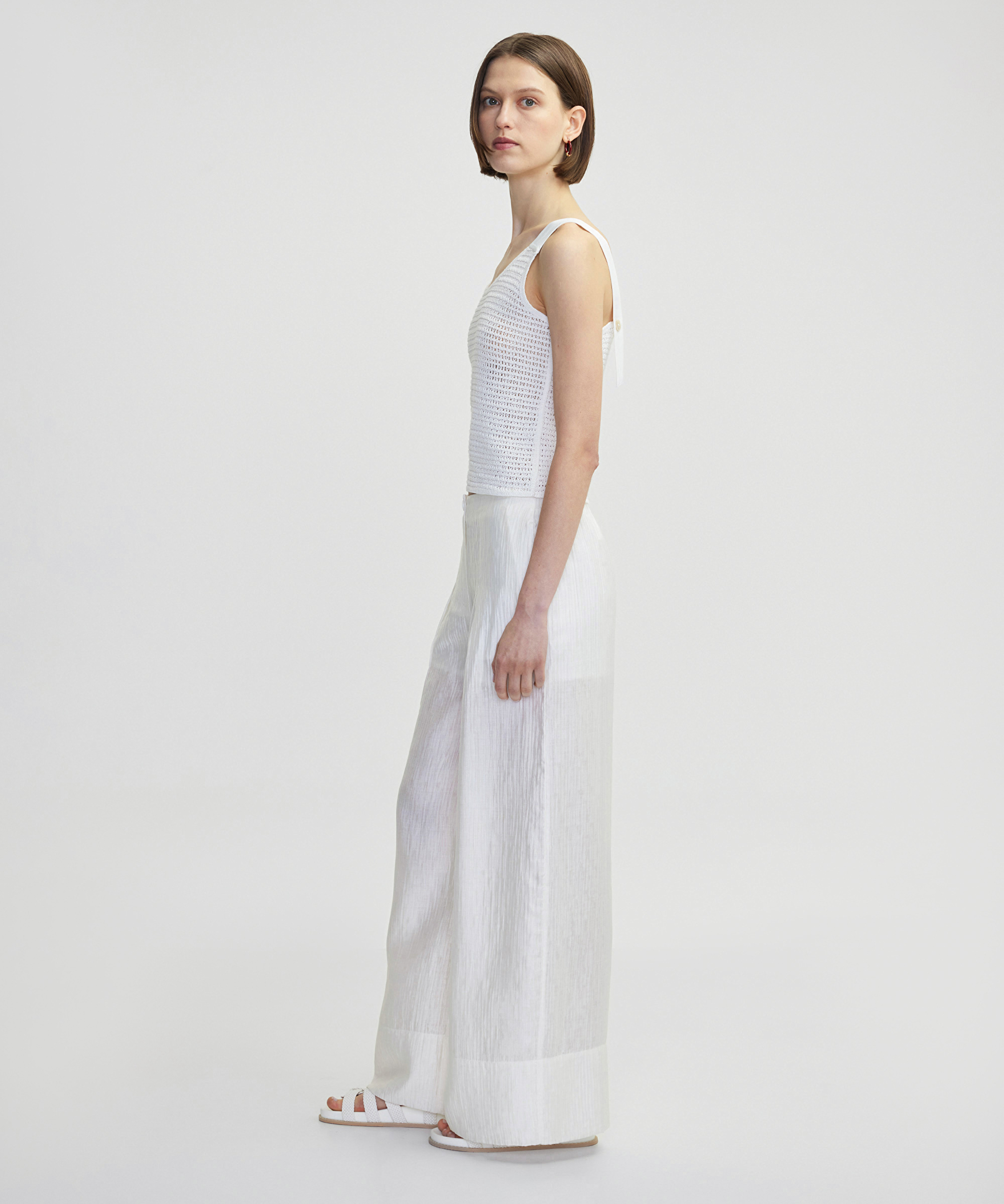 Dokulu wide leg fit pantolon_1