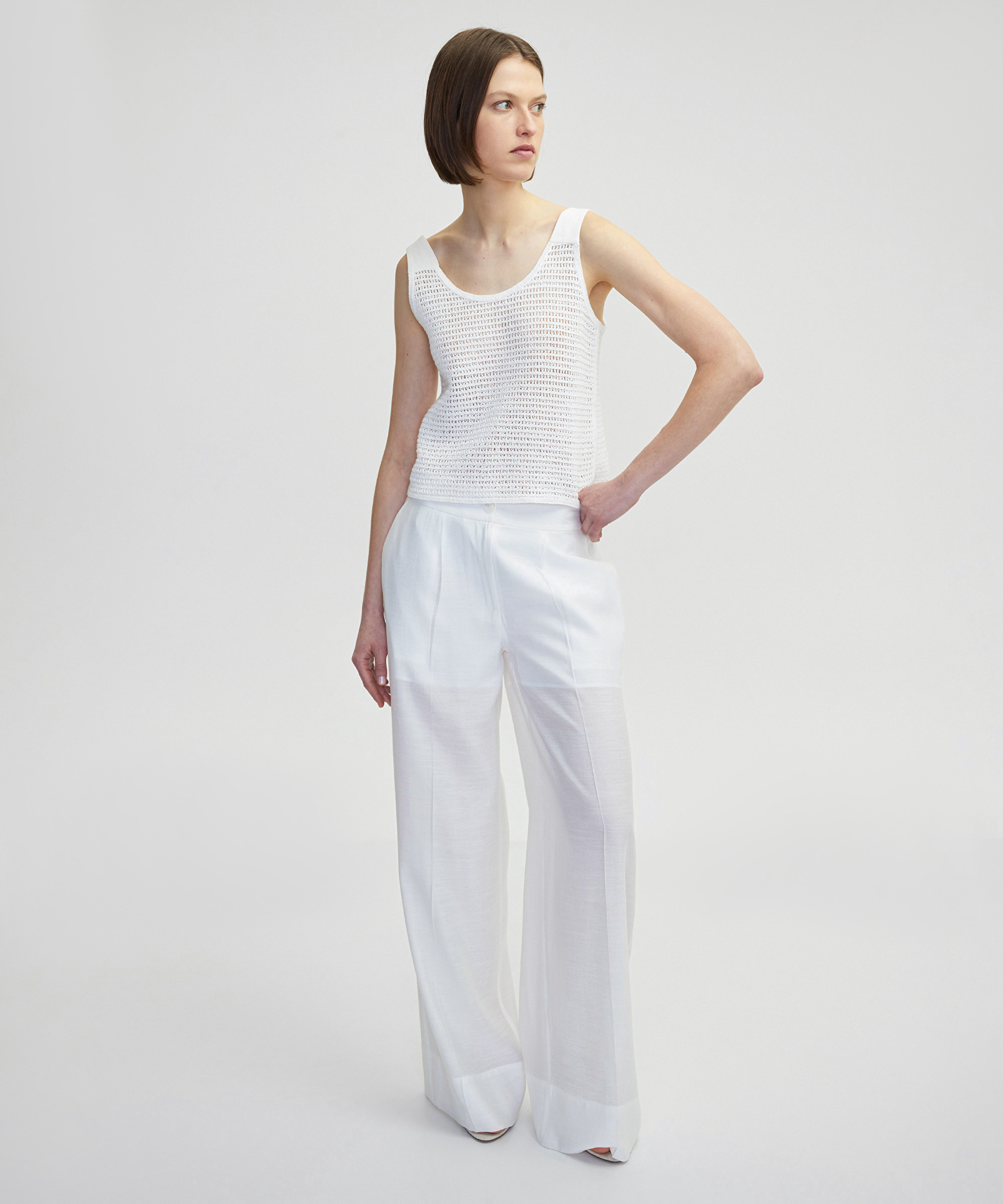 Ütü izli wide leg fit pantolon