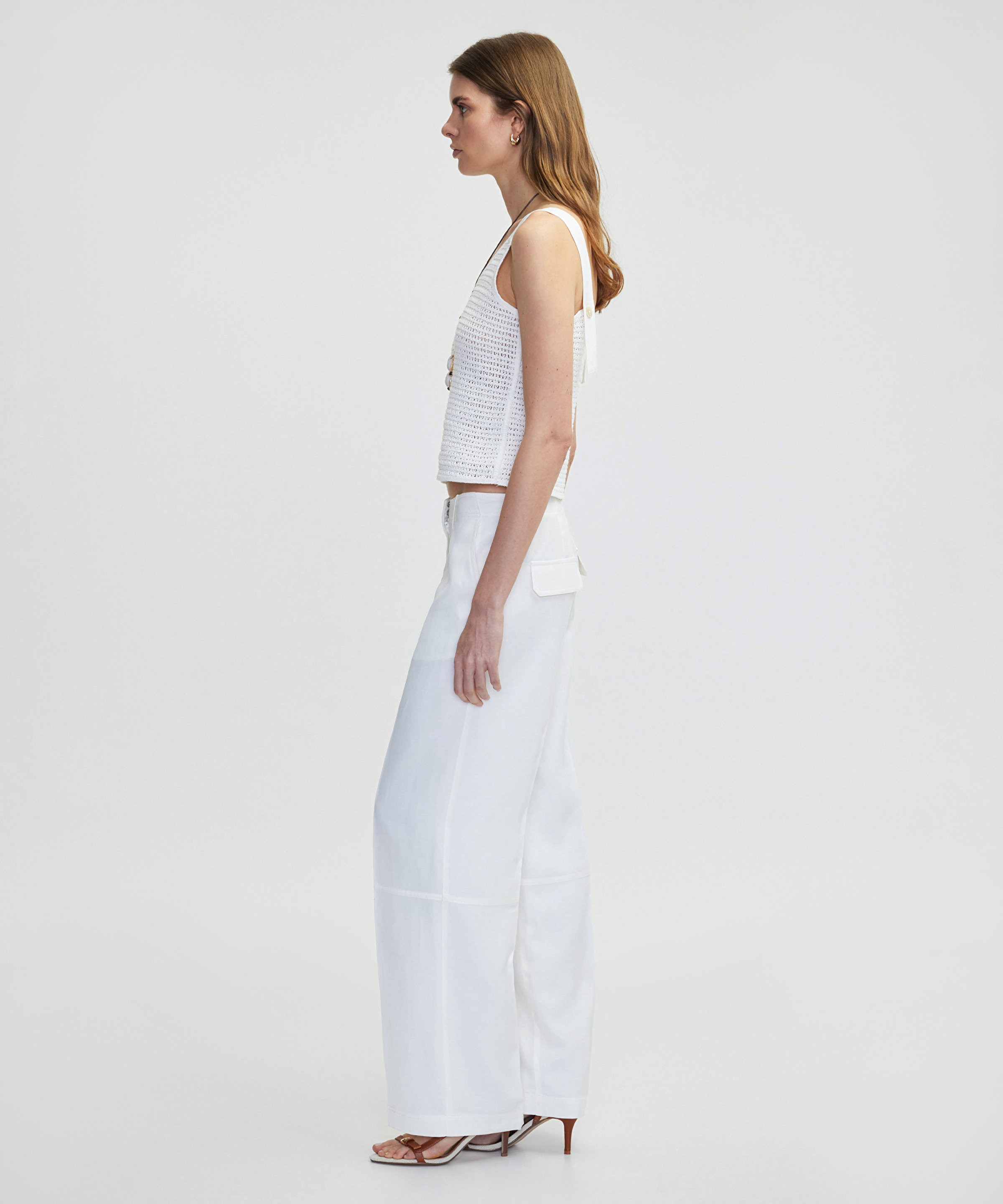 Keten karışımlı straight fit pantolon_1