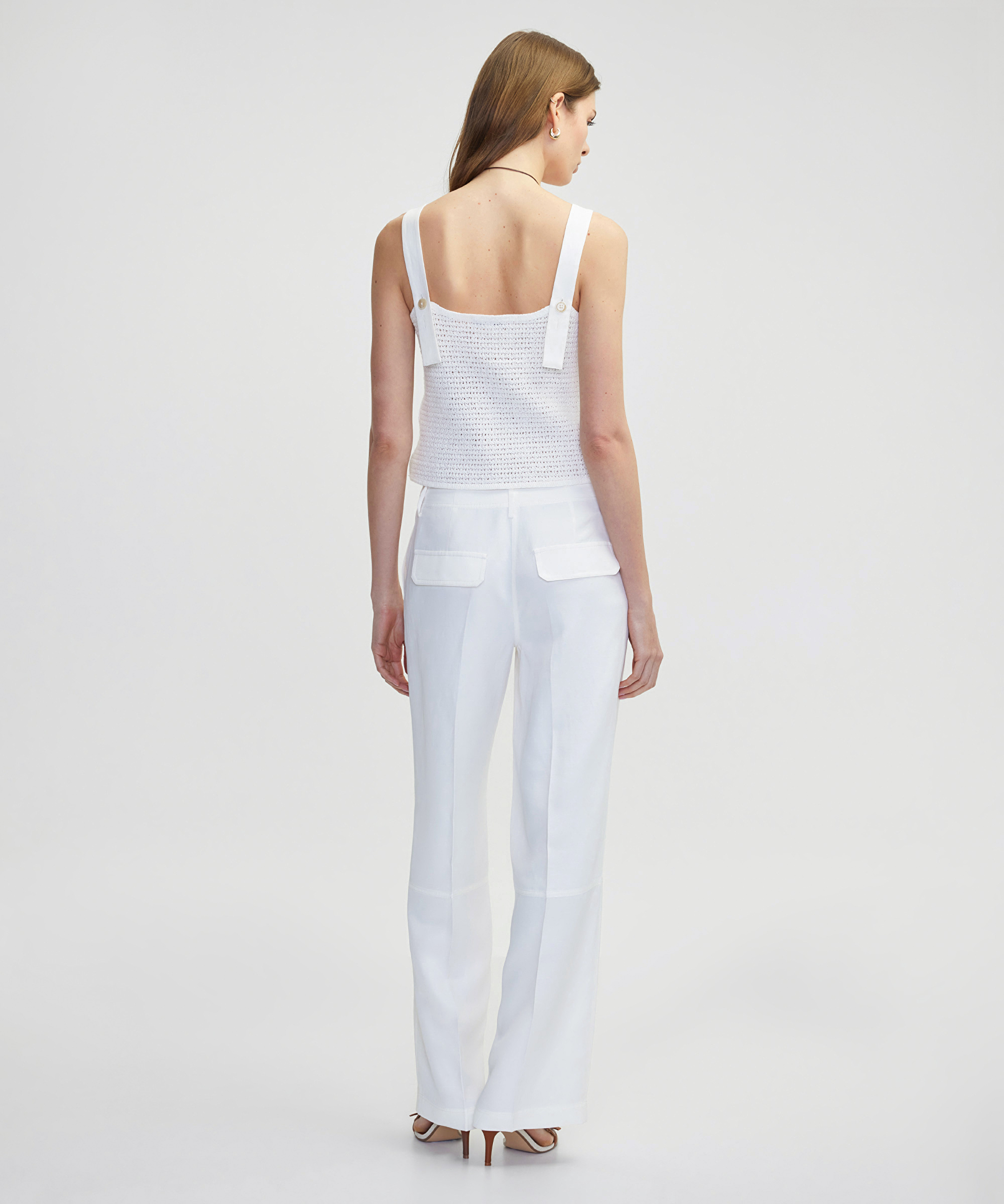 Keten karışımlı straight fit pantolon_2