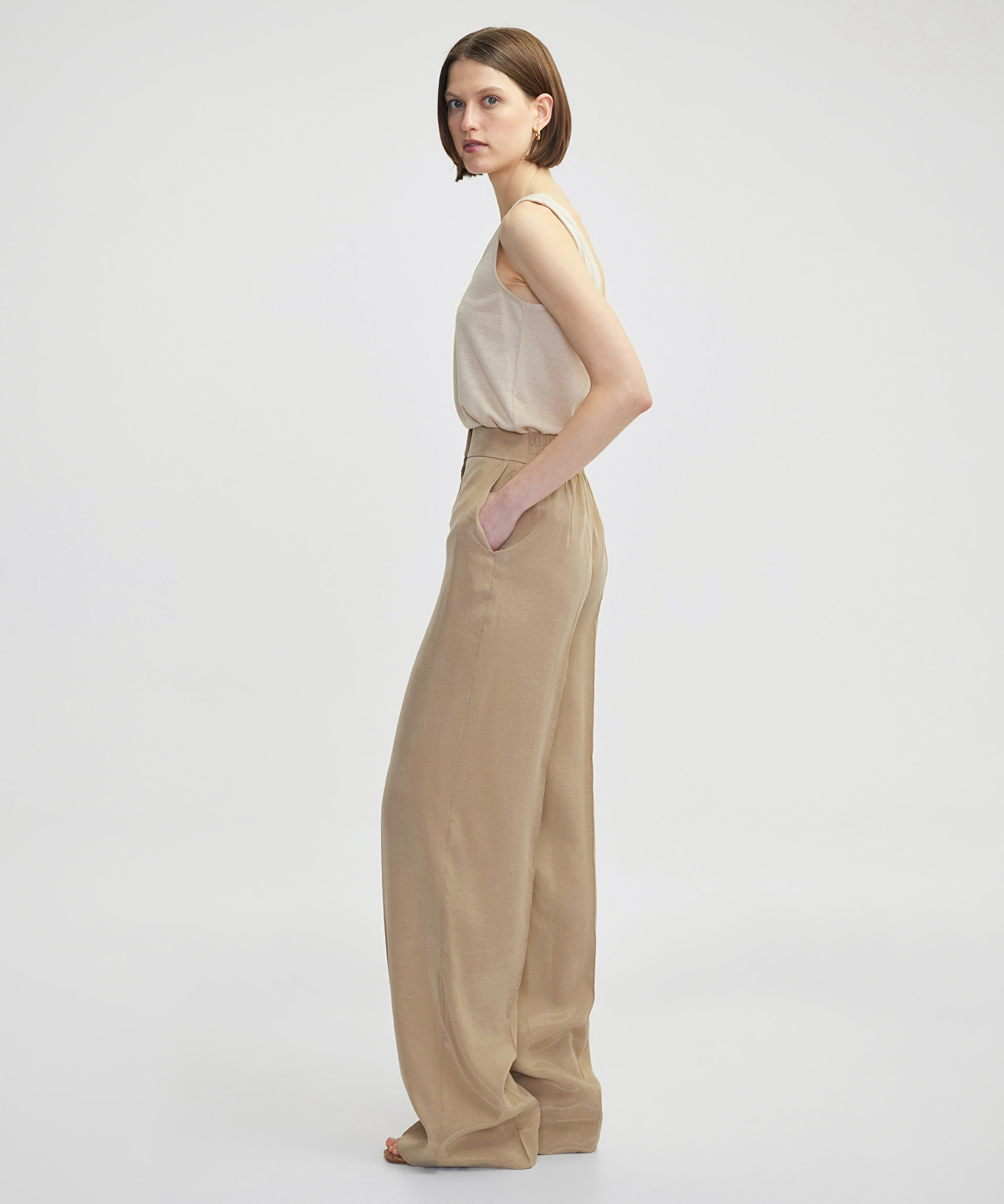 Nervür dikişli wide leg pantolon_1