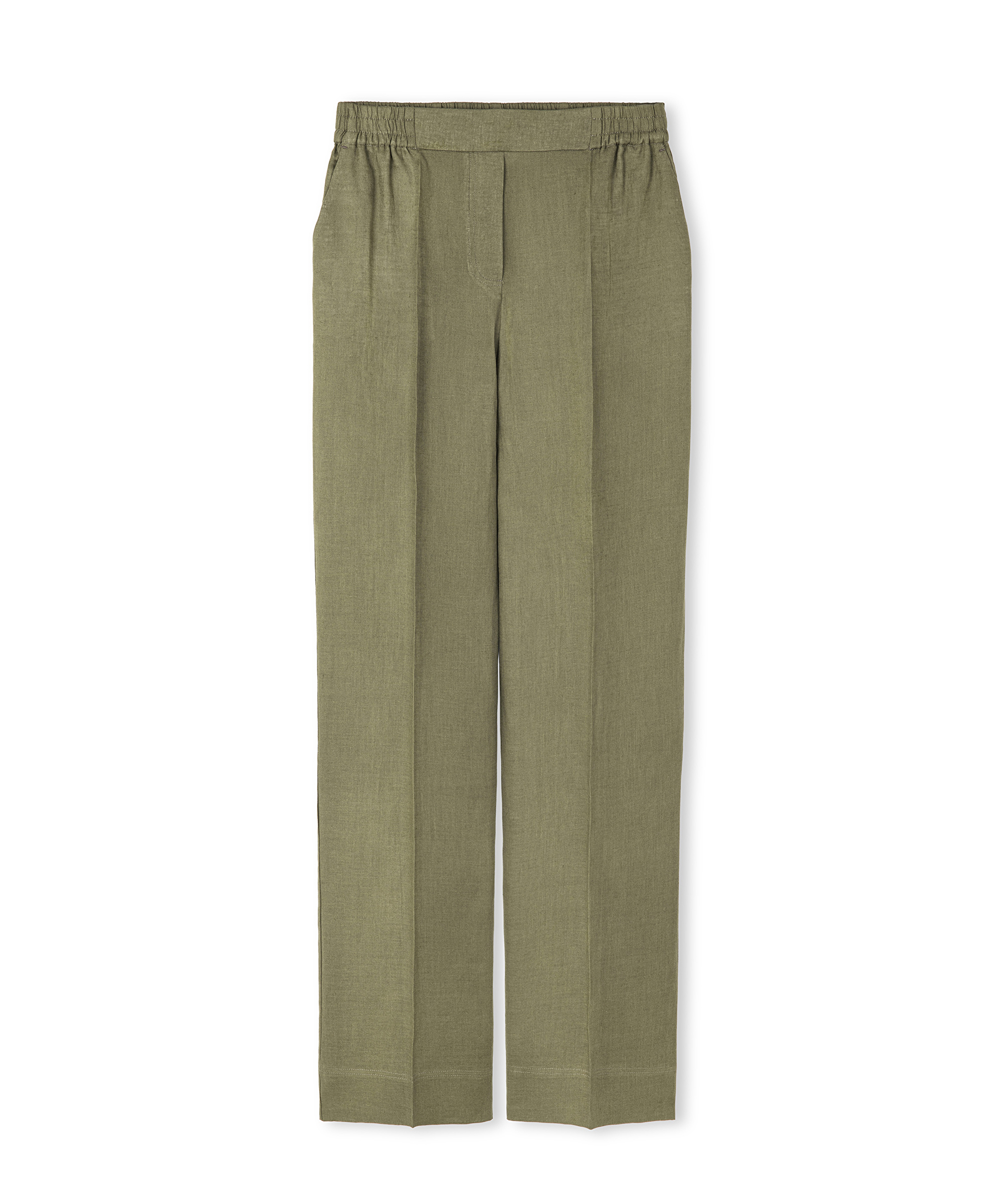 Elastik bel keten pantolon_3