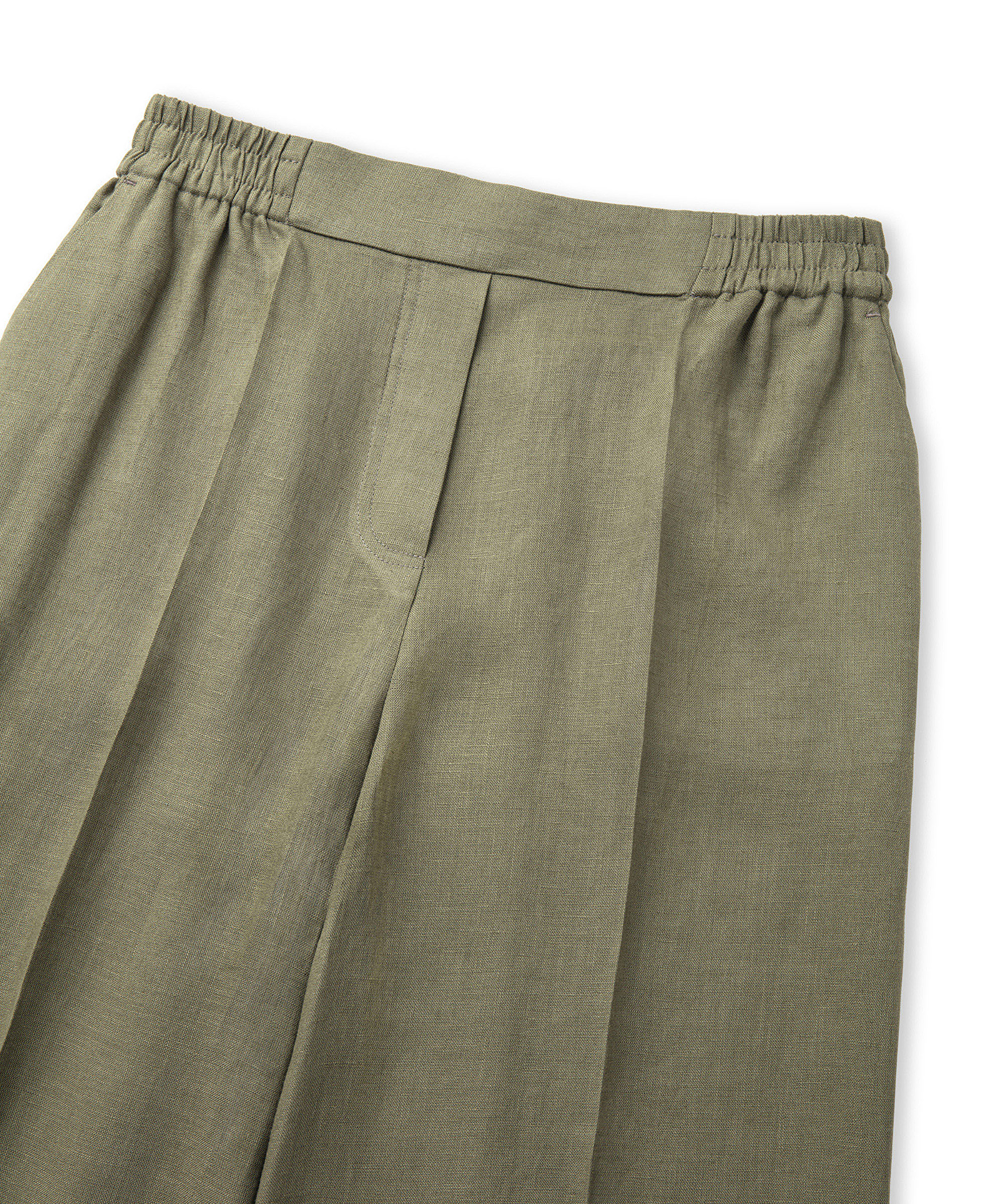 Elastik bel keten pantolon_4