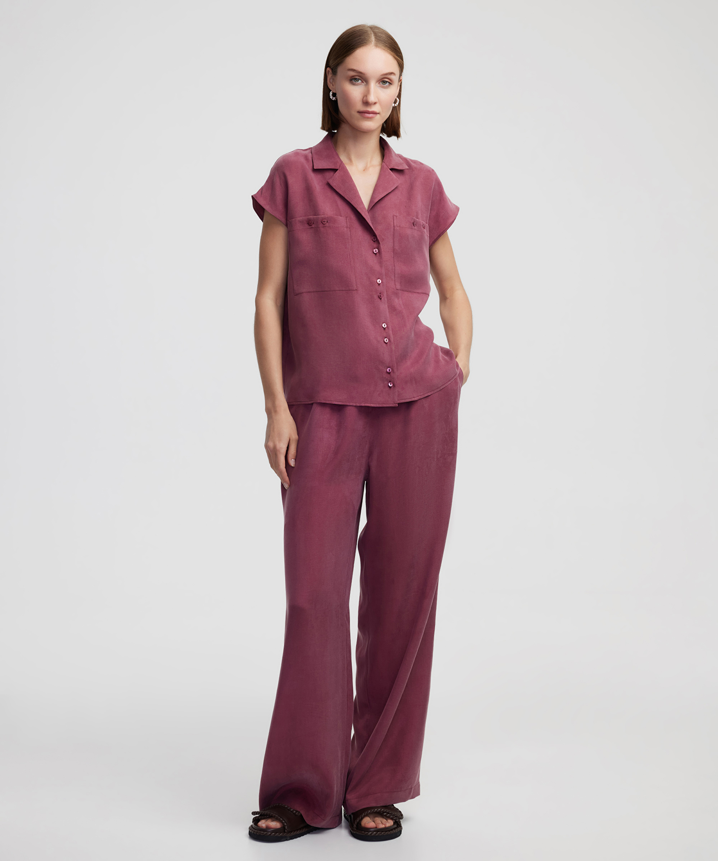 Elastik bel wide leg pantolon
