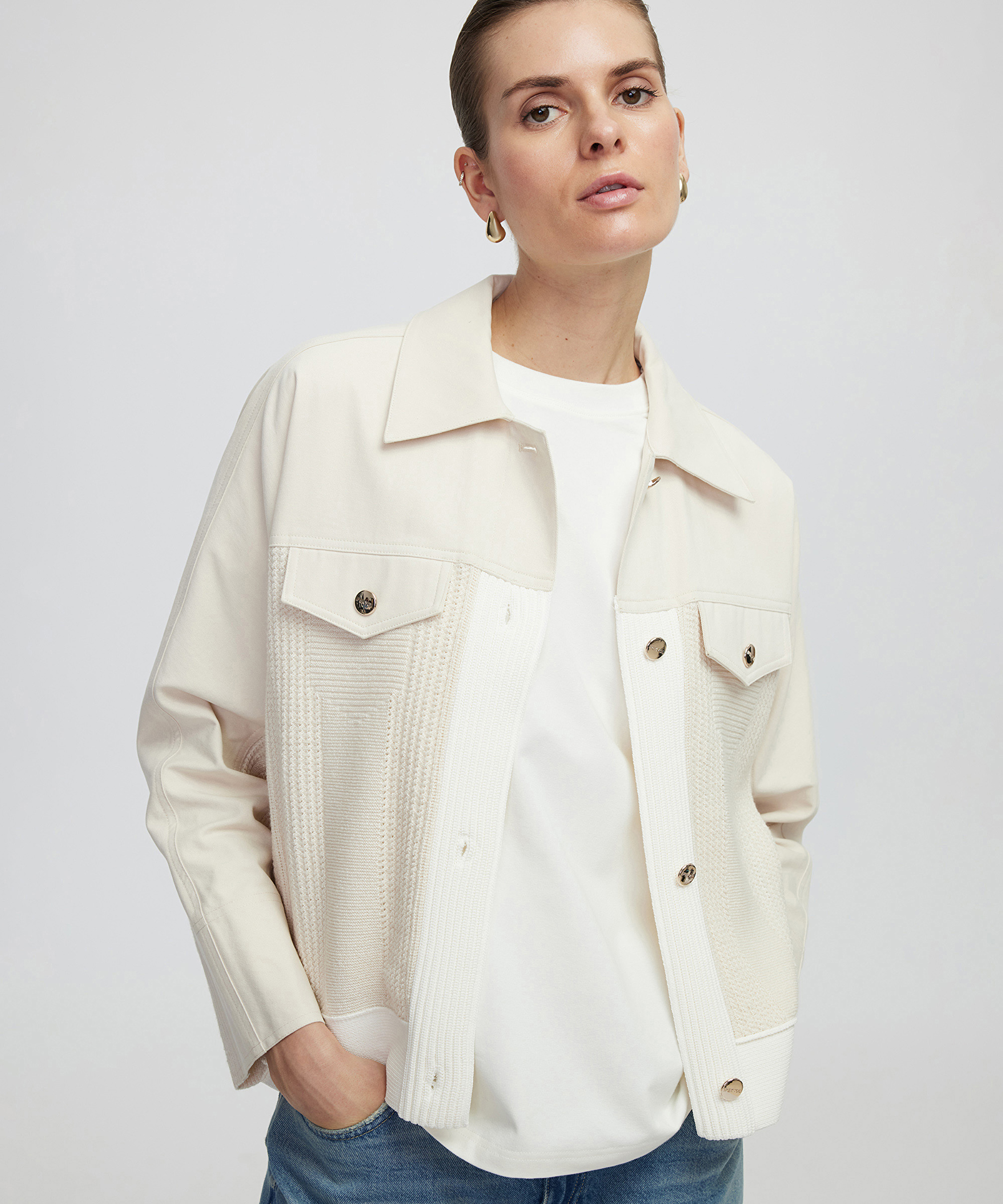 Triko ve non denim mix ceket