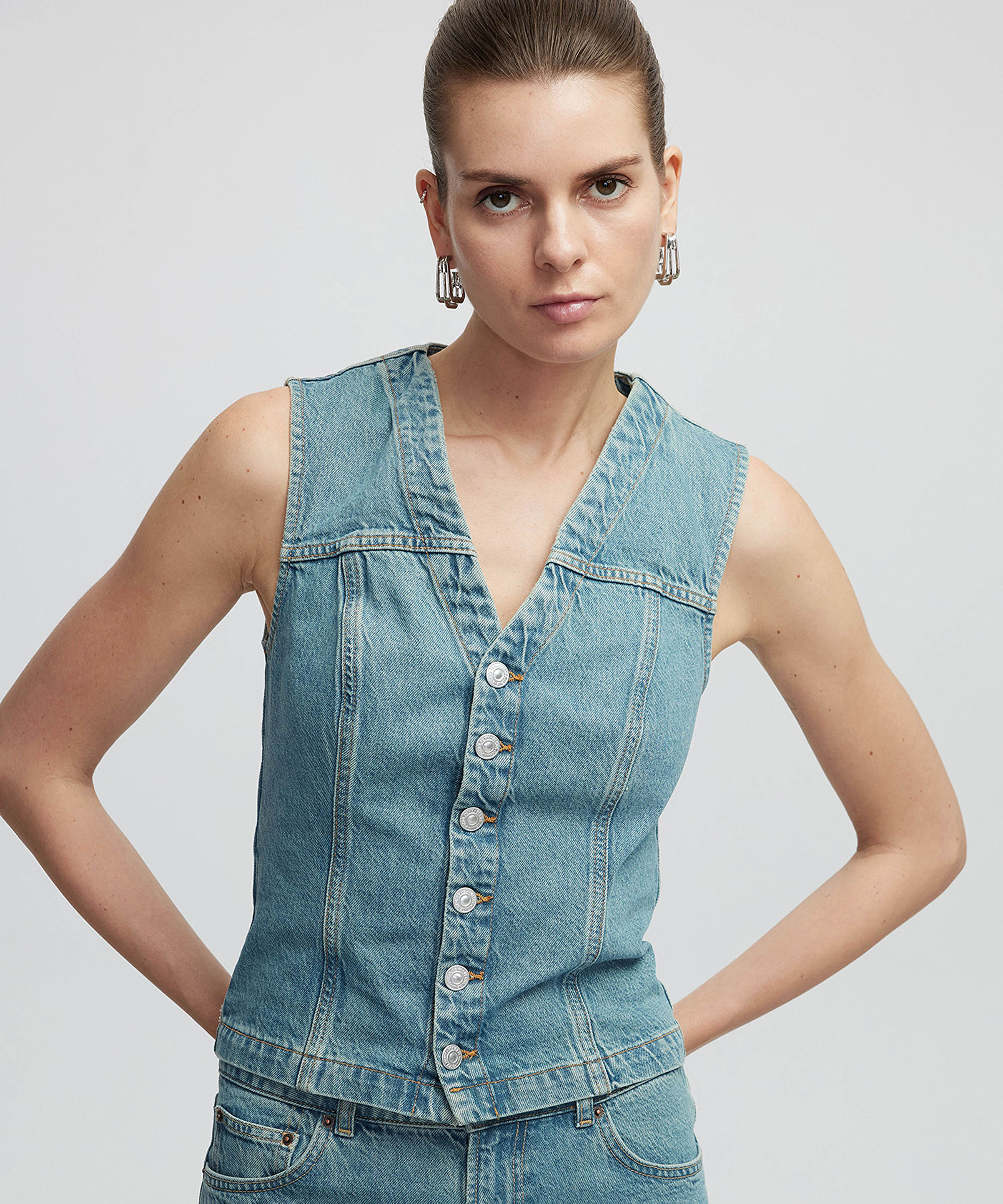 Denim yelek