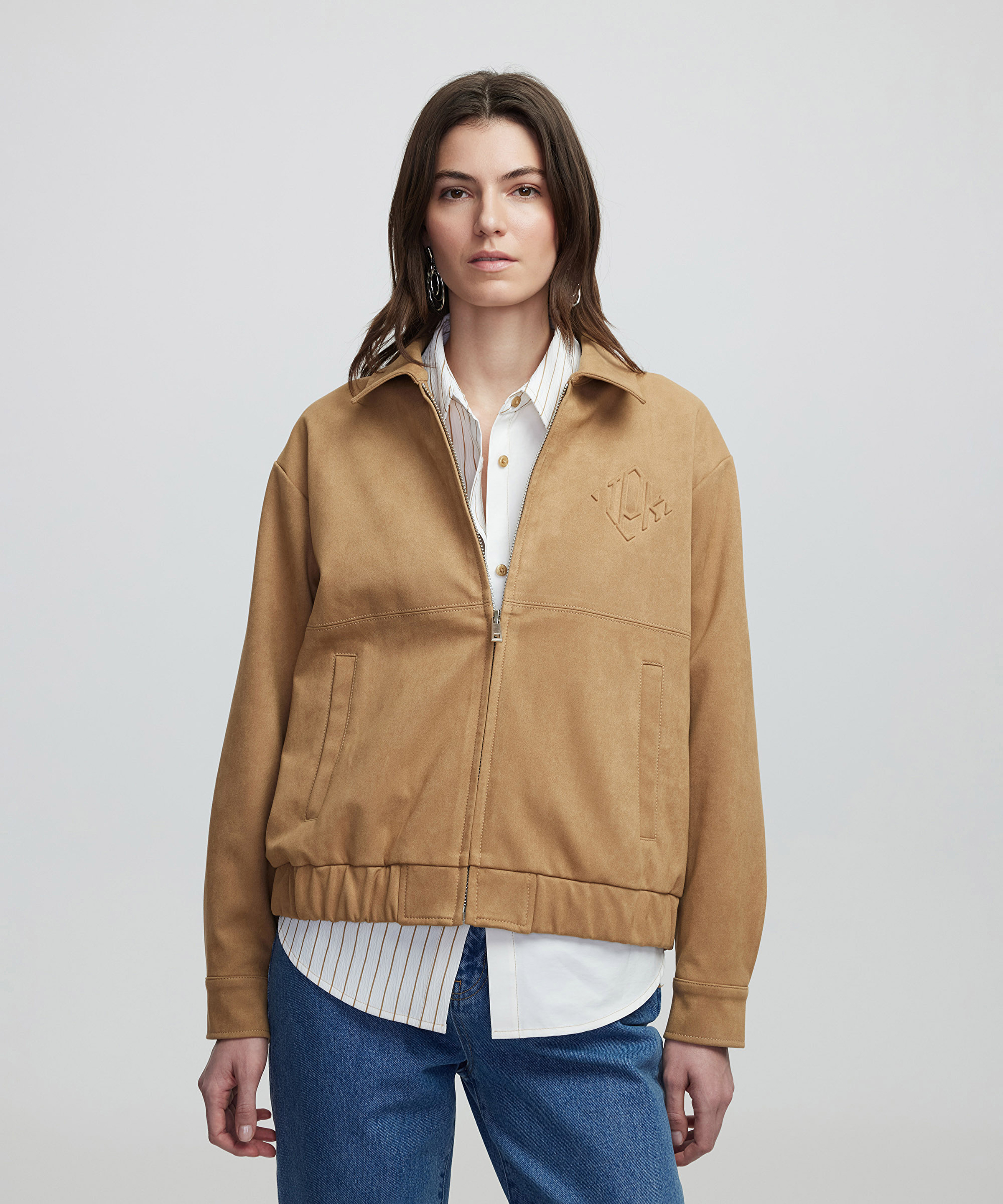 Süet dokulu bomber mont_1