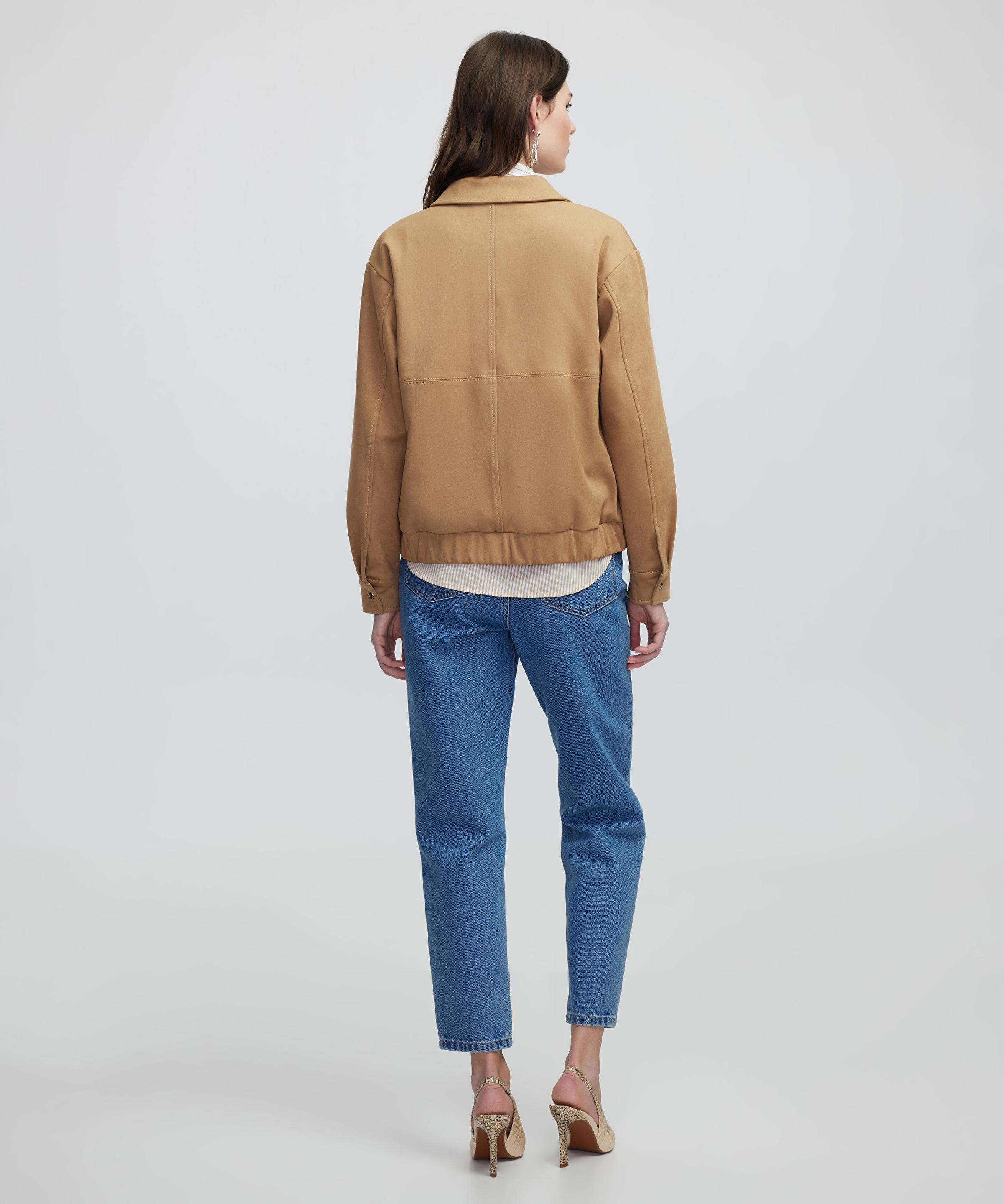 Süet dokulu bomber mont_4