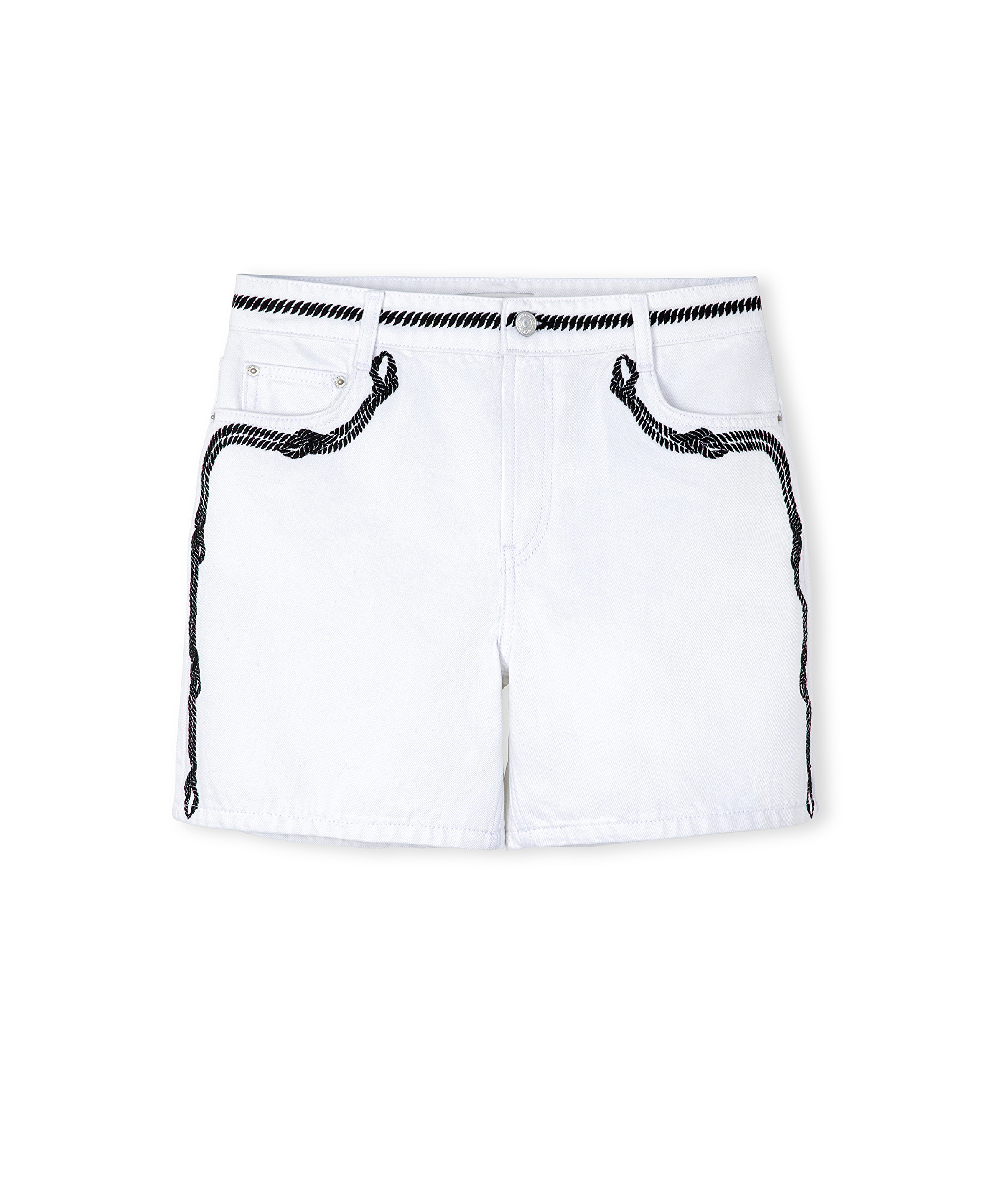 Nakışlı non denim şort _4
